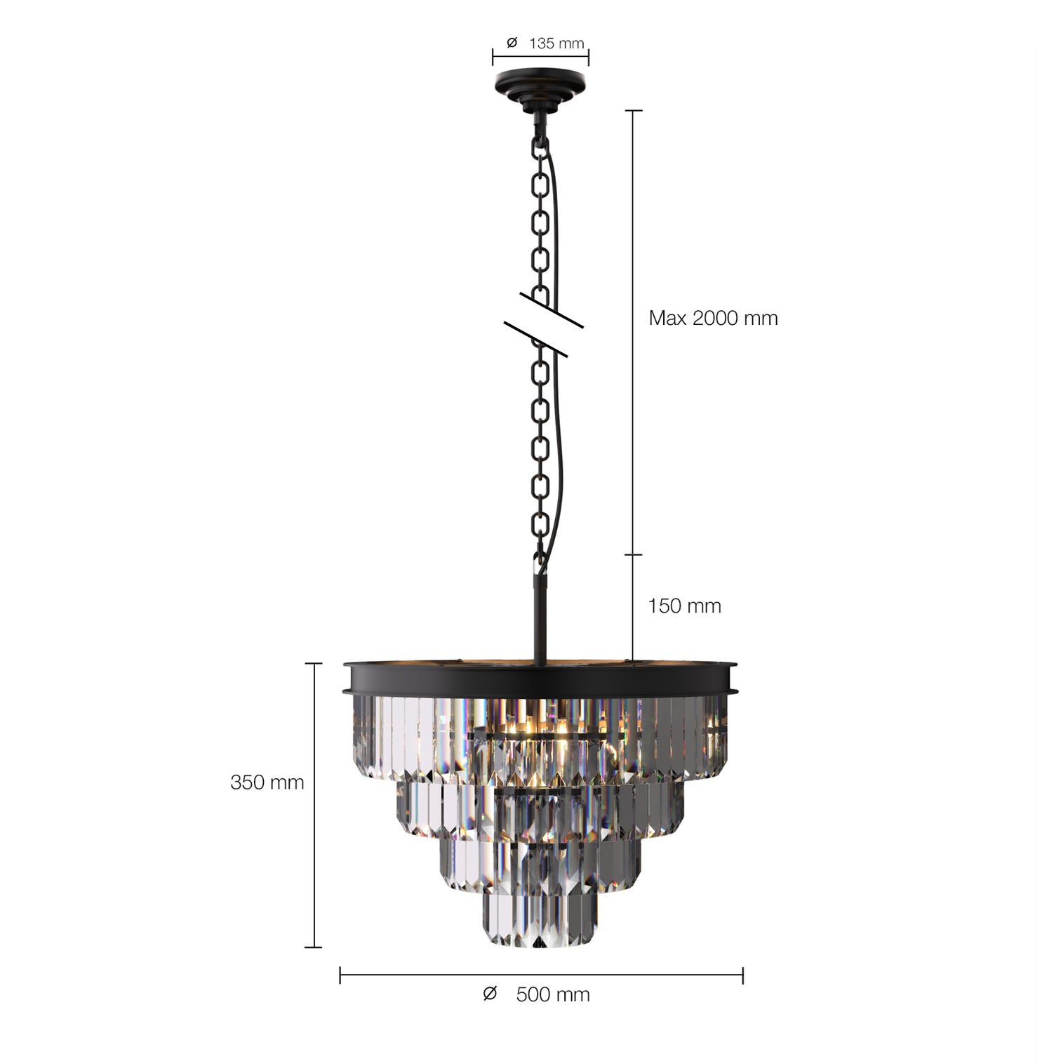 Terrance Round Modern Style Smoky Crystal Chandelier E14 Lamp Base - 7Pandas Australia