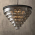 Terrance Round Modern Style Smoky Crystal Chandelier E14 Lamp Base