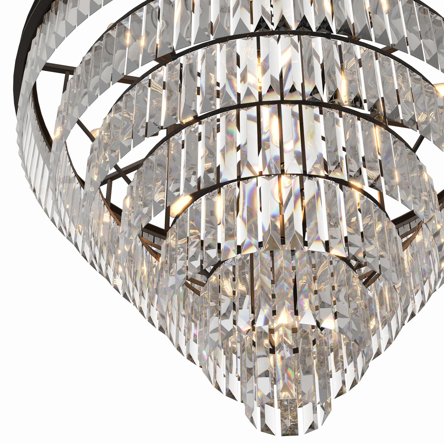 Teras K9 Modern Crystal Chandelier Round Light Fixture Dining Room Living Room E14 base - 7Pandas Australia