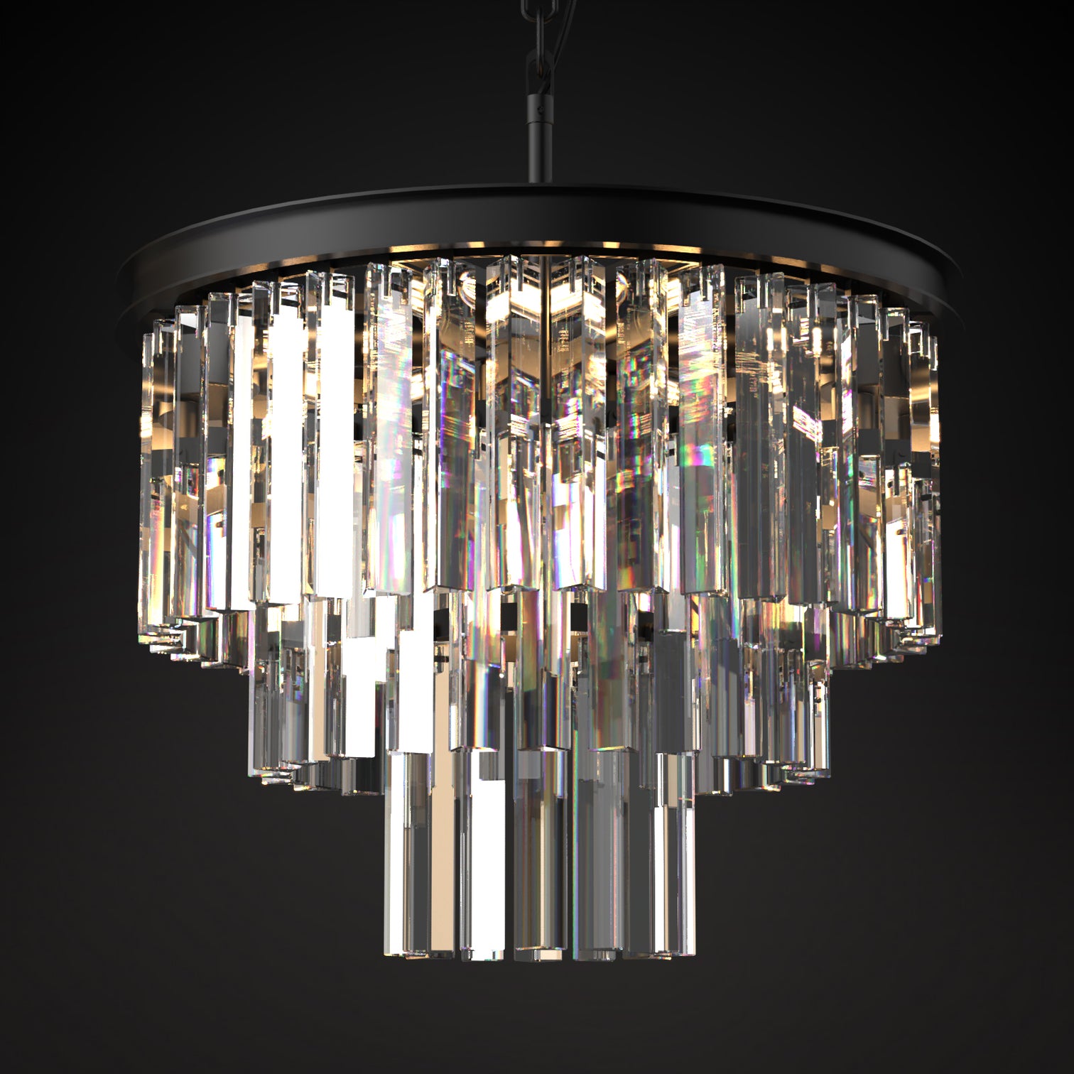 BILL Modern K9 Crystal Chandelier Angular Glass Aged Brass E14 lamp base - 7Pandas Australia