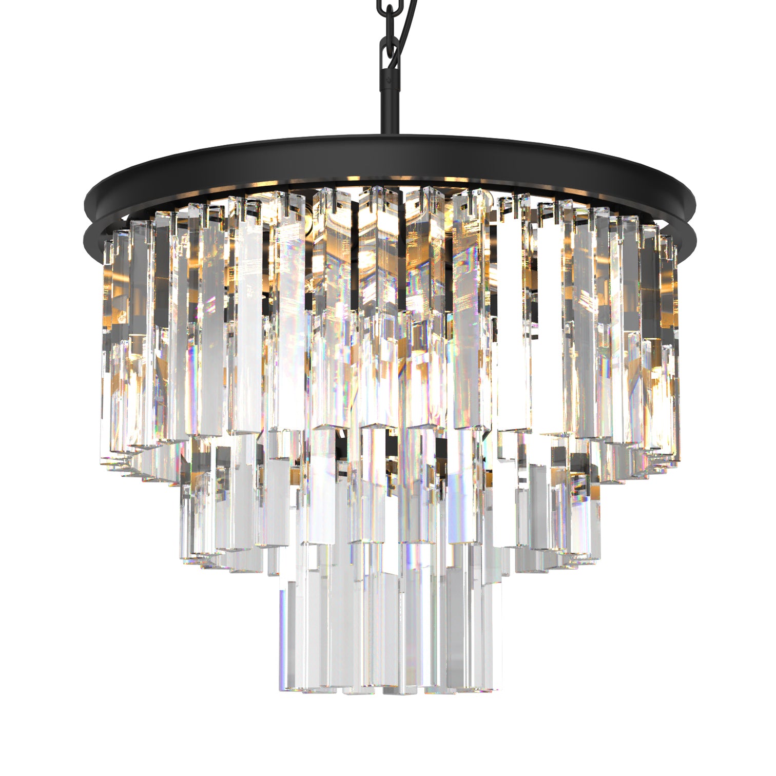 BILL Modern K9 Crystal Chandelier Angular Glass Aged Brass E14 lamp base - 7Pandas Australia