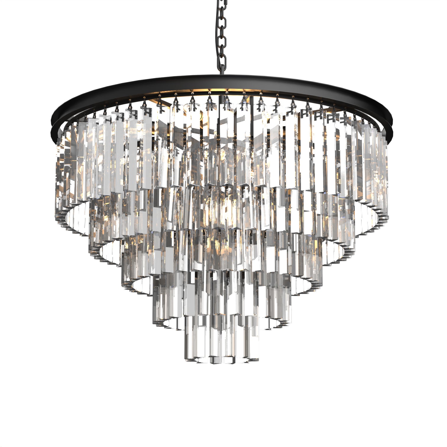 BILL Modern K9 Crystal Chandelier Angular Glass Aged Brass E14 lamp base - 7Pandas Australia