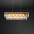 BILL Dimmable Luxury K9 Crystal Chandelier Rectangle Kitchen Dining Table 1250mm Length