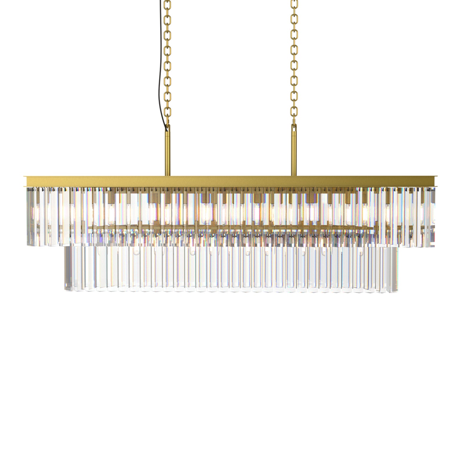 BILL Dimmable Luxury K9 Crystal Chandelier Rectangle Kitchen Dining Table 1250mm Length - 7Pandas Australia