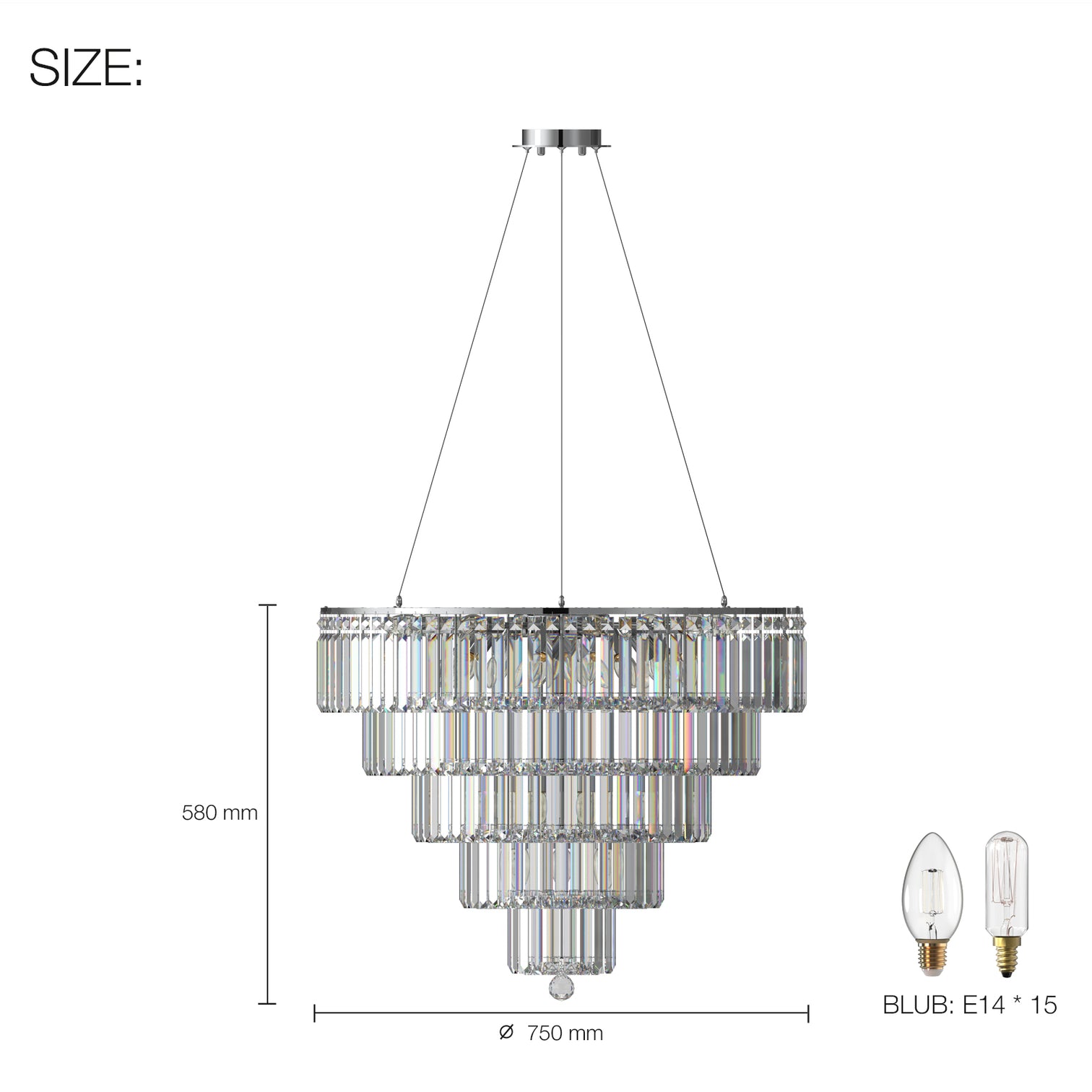 FIZAR K9 Large Contemporary Modern Crystal Chandelier Raindop Round Light Fixture E14 base - 7Pandas Australia