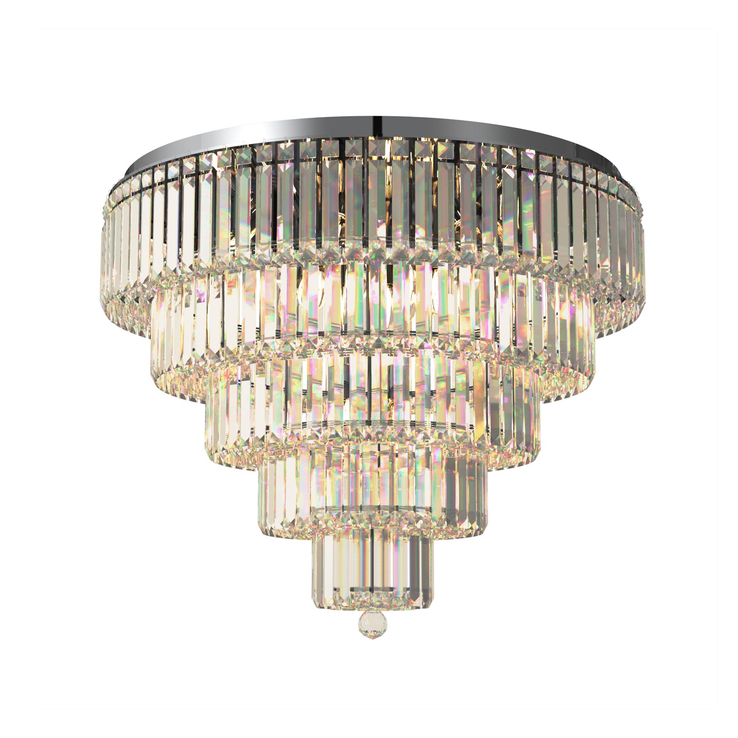 FIZAR K9 Large Contemporary Modern Crystal Chandelier Raindop Round Light Fixture E14 base - 7Pandas Australia