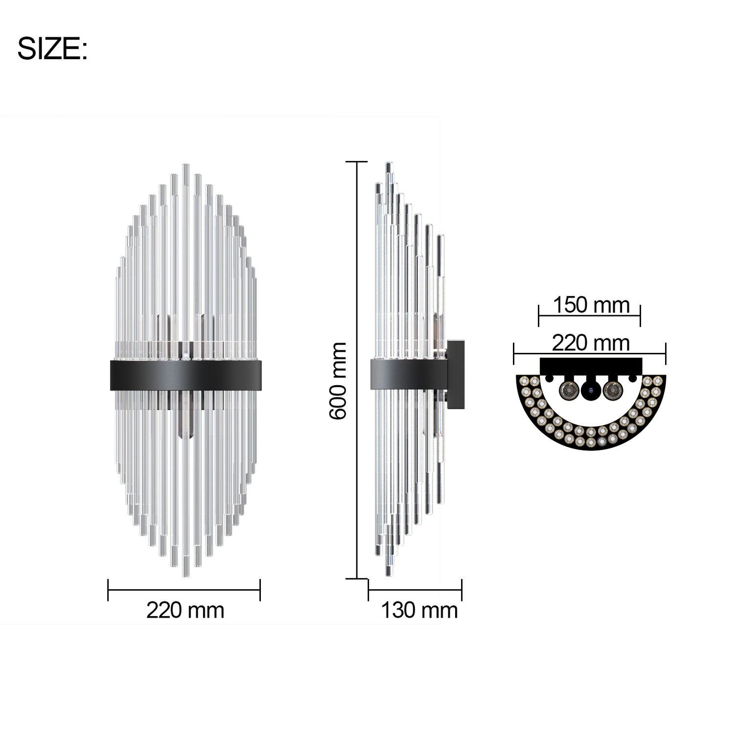 CARLO Contemporary Luxury Interior Crystal Wall Light for Living Room Bedroom Bathroom E14 base - 7Pandas Australia