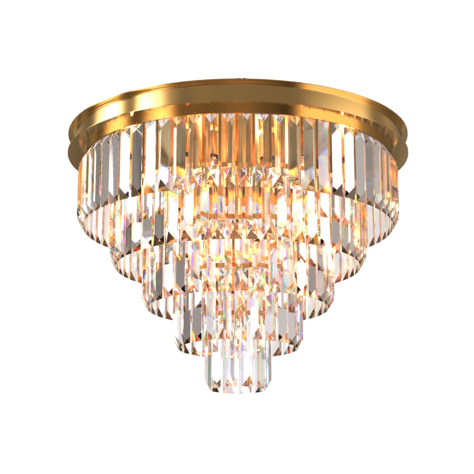 Teras K9 Modern Crystal Chandelier Round Light Fixture Flush Mount Type E14 base - 7Pandas Australia