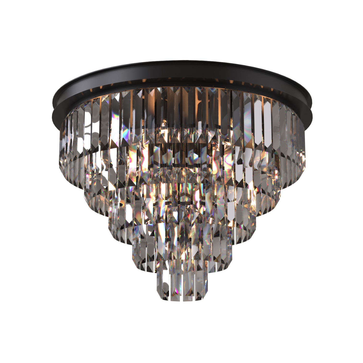 Teras K9 Modern Crystal Chandelier Round Light Fixture Flush Mount Type E14 base - 7Pandas Australia