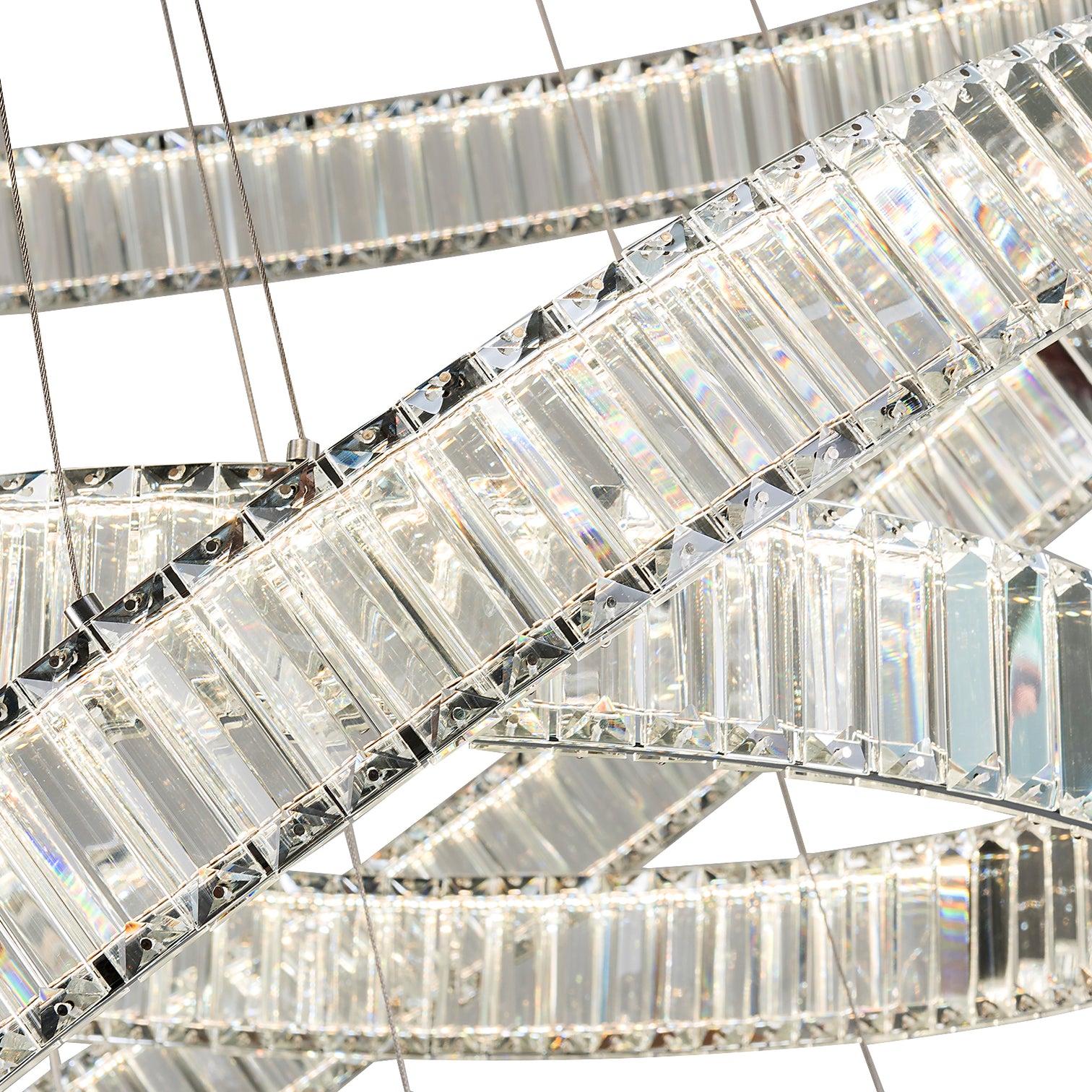 RING 4-Layer Modern K9 Luxury Crystal Chandelier LED 3CCT Dimmable Living Dining Room Foyer - 7Pandas Australia