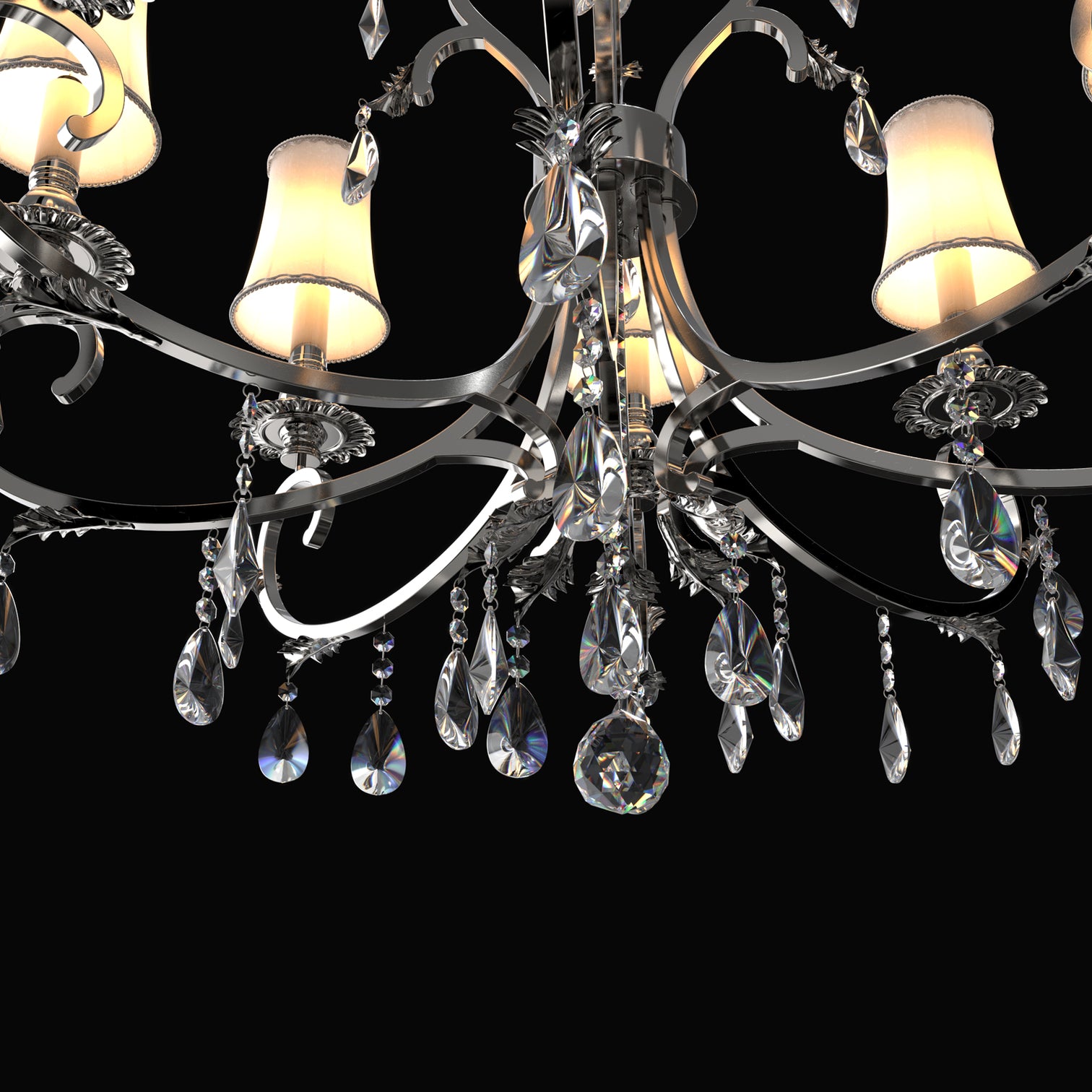 Milano 960mm diameter 8 Lights Silver Luxury K9 Crystal Chandeliers for dining room, living Room E14 Base - 7Pandas Australia