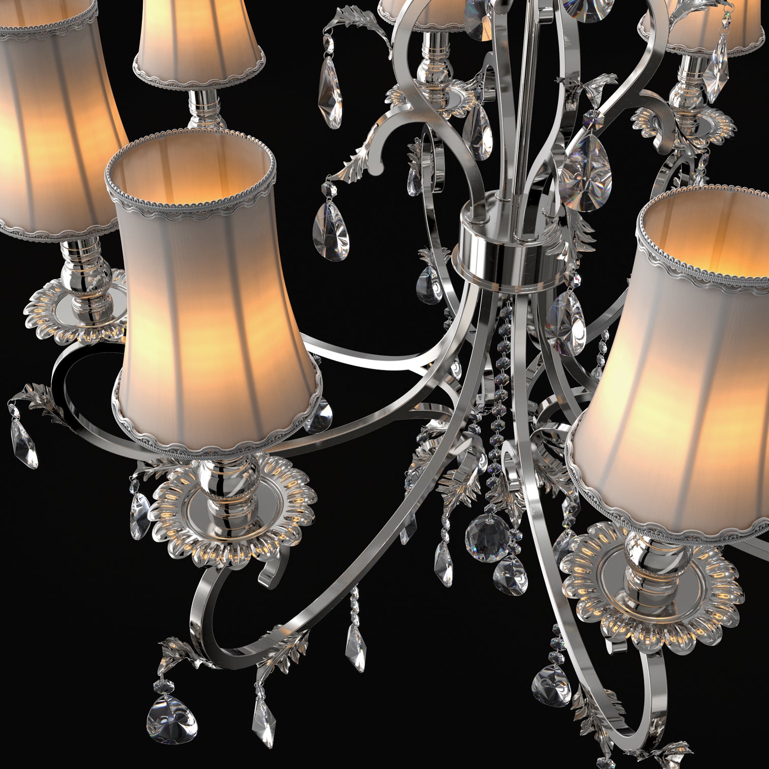 Milano 960mm diameter 8 Lights Silver Luxury K9 Crystal Chandeliers for dining room, living Room E14 Base - 7Pandas Australia