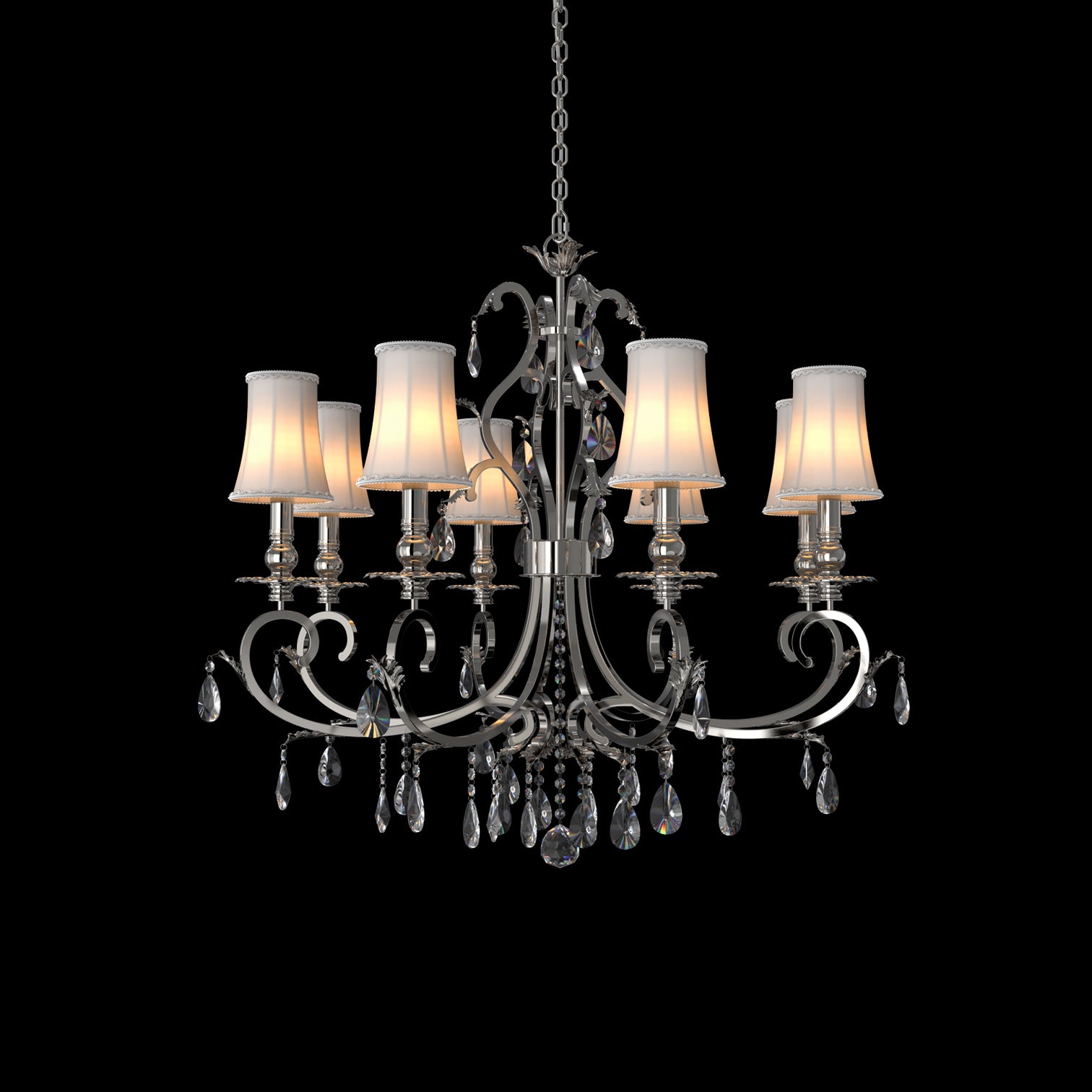 Milano 960mm diameter 8 Lights Silver Luxury K9 Crystal Chandeliers for dining room, living Room E14 Base - 7Pandas Australia