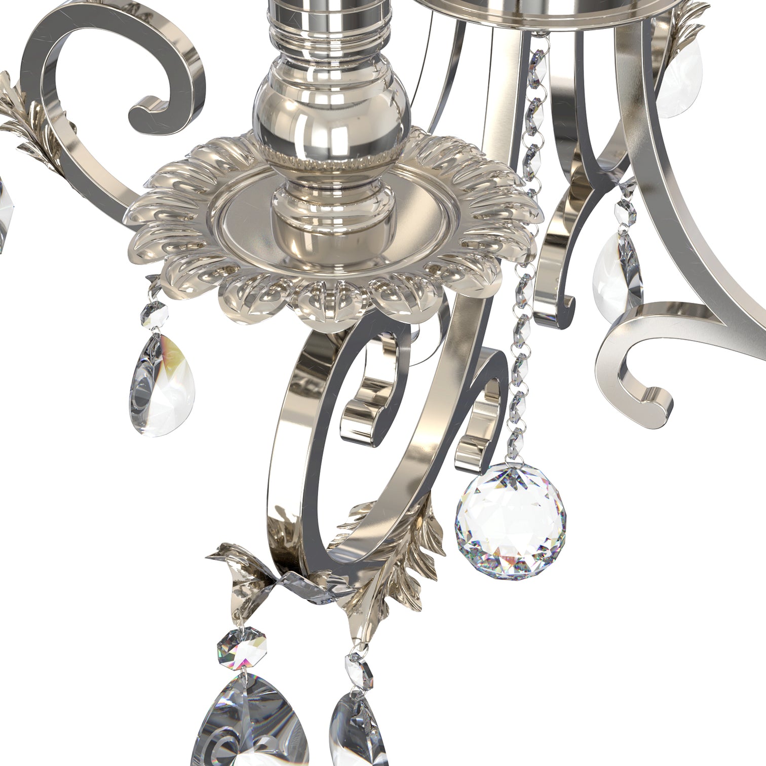 Milano 500mm Diameter 4 Lights Silver Luxury K9 Crystal Chandeliers for dining room, living Room E14 Base - 7Pandas Australia