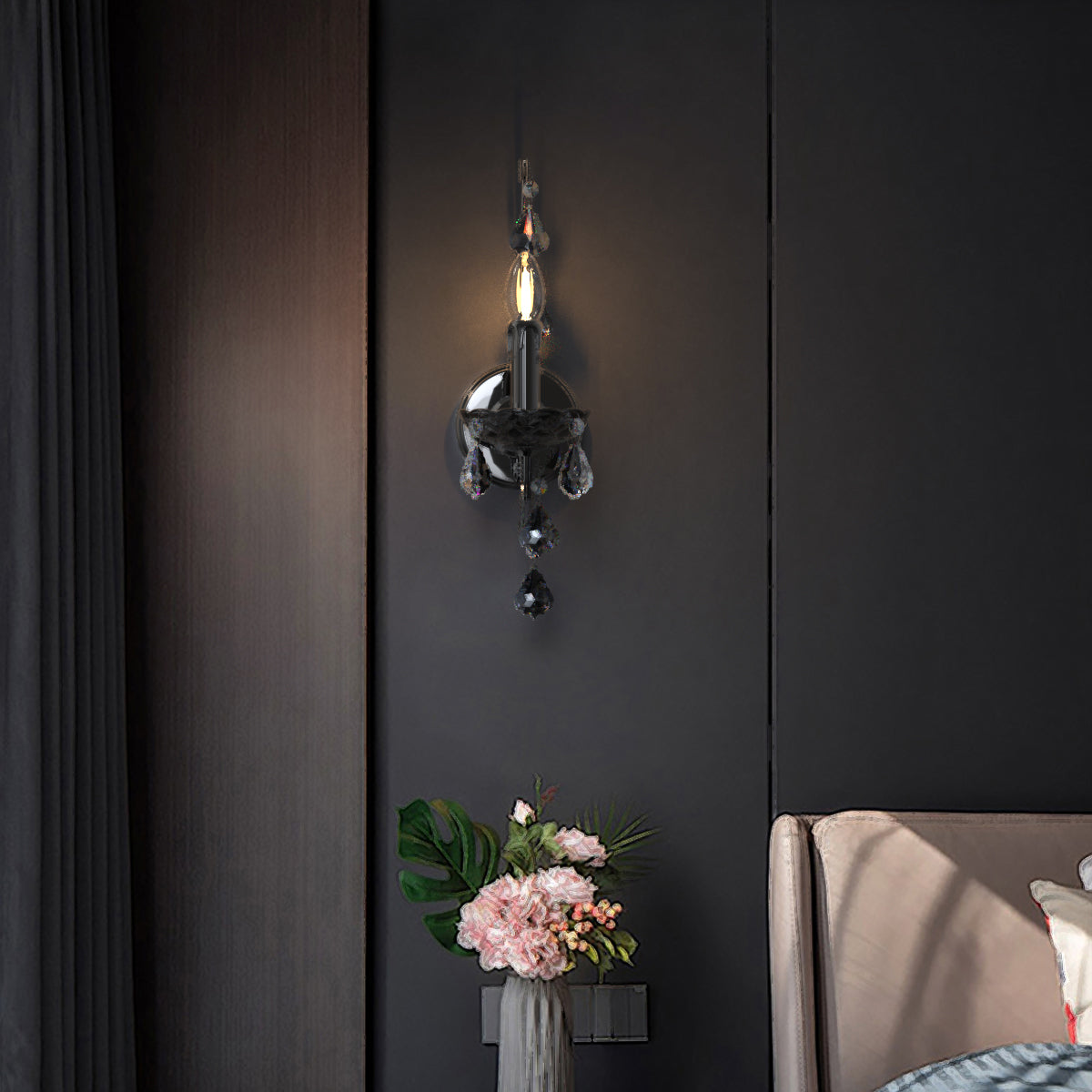 PARIS Provincial Style K9 Crystal Wall Light  E14 Candelabra bulb - 7Pandas Australia