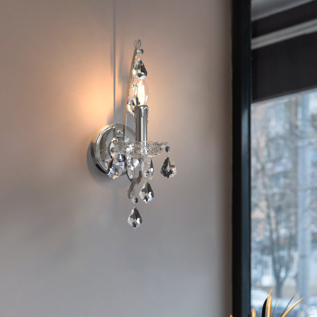 PARIS Provincial Style K9 Crystal Wall Light  E14 Candelabra bulb - 7Pandas Australia