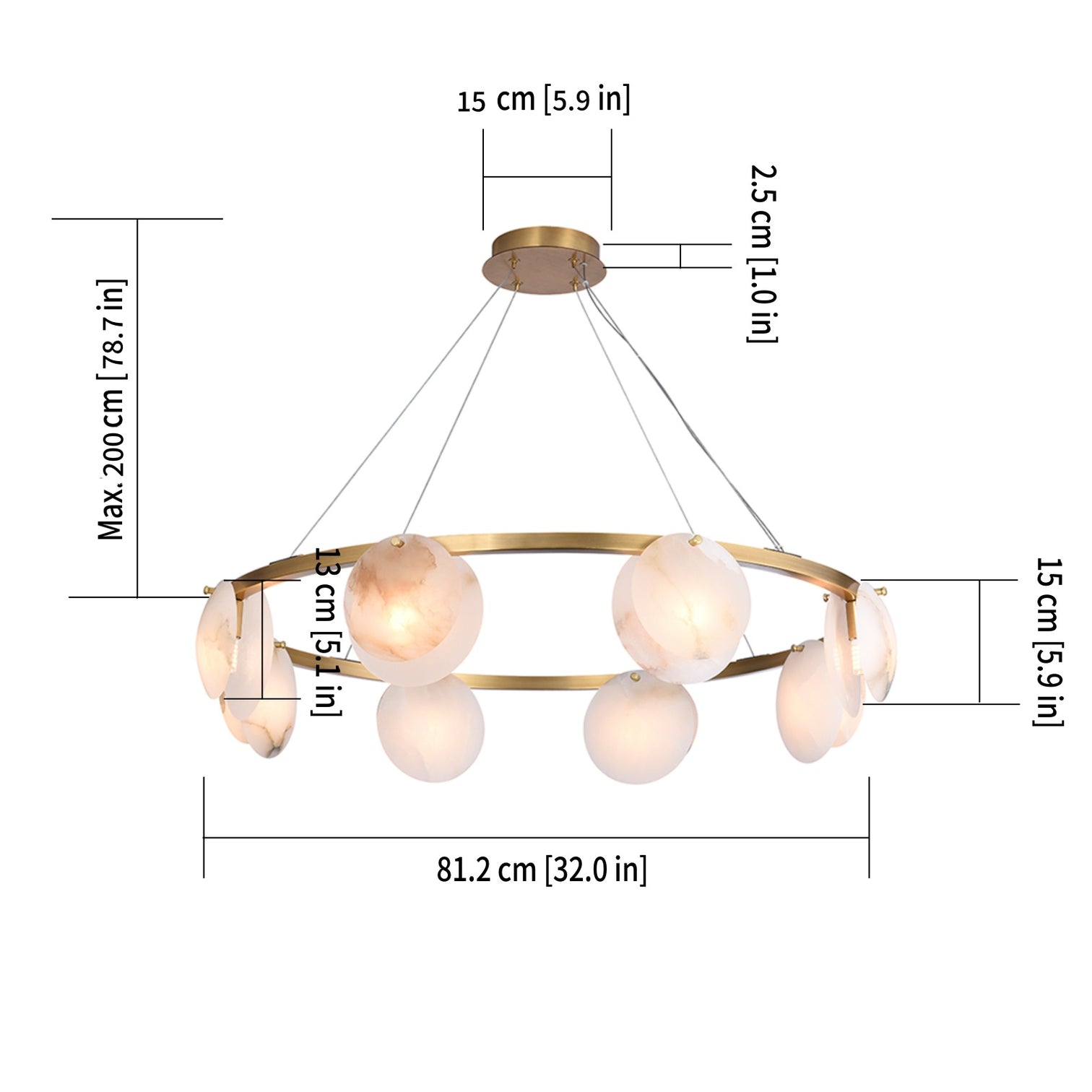 CLAUD Circular Modern Style Alabaster Chandeliers Dining Room Foyer Entryway Hallway LED G9 Bulb Included - 7Pandas Australia