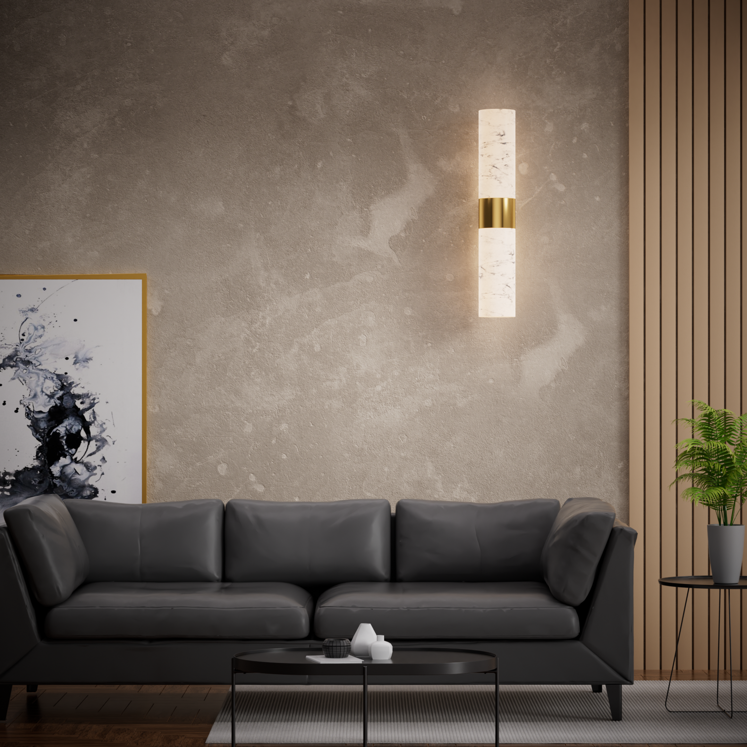 KUTA Luxury Alabaster Bathroom Vanity Interior Wall Light Aged Brass LED Bulb Included - 7Pandas Australia