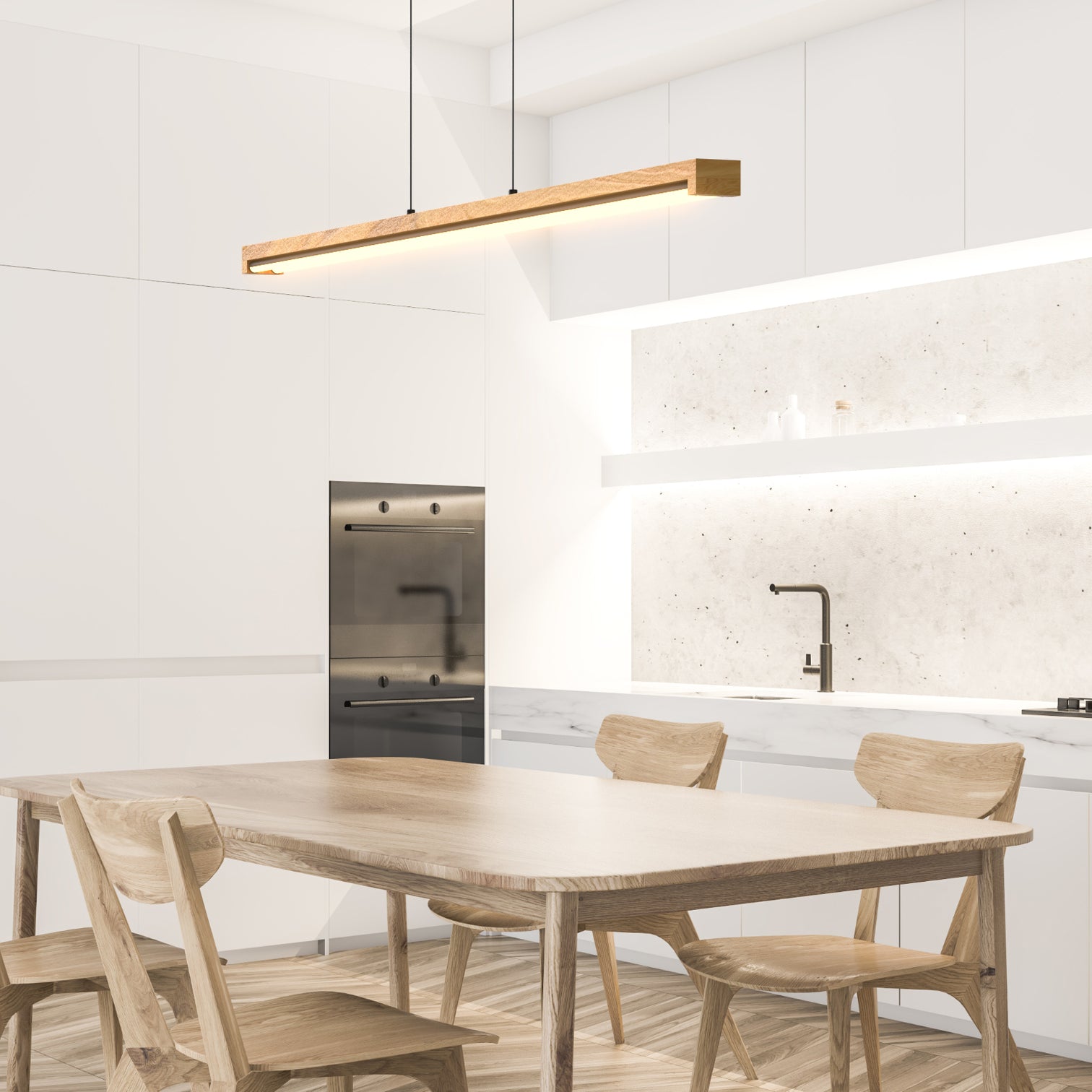 FANCO 1245mm Natural Wood LED Linear Light 3CCT 20W Dimmable - 7Pandas Australia