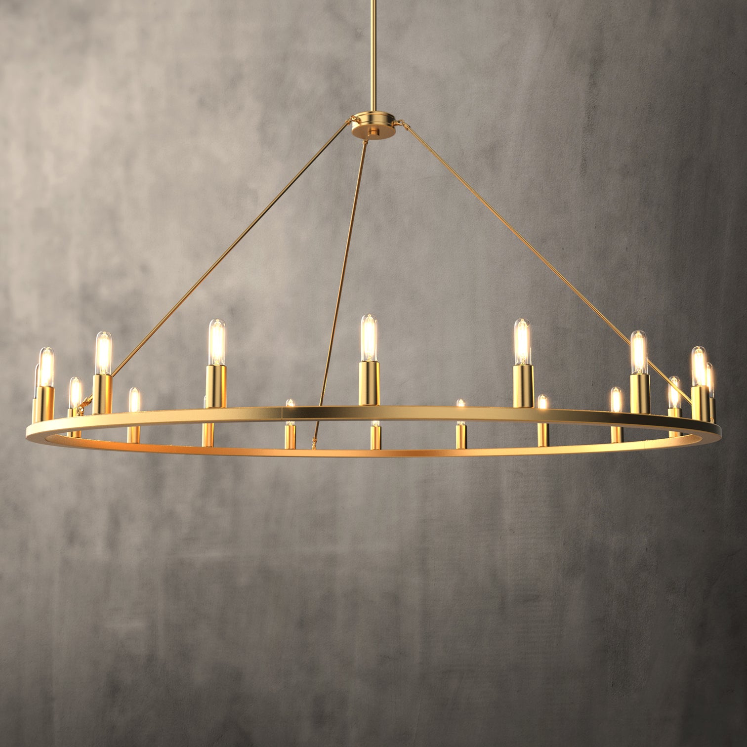 ALVA 18-Light 140cm diametre Large Farmhouse Wagon Wheel Chandelier E14 lamp base - 7Pandas Australia