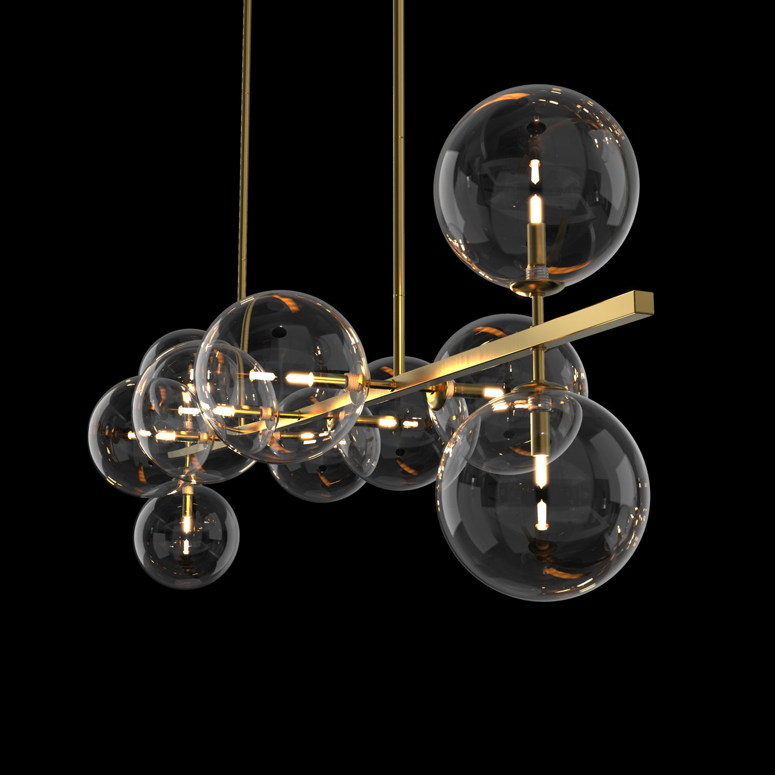 Bubble 1600mm Length Contemporary Large Round Clear Glass Chandeliers 10*G9 Lamp base - 7Pandas Australia