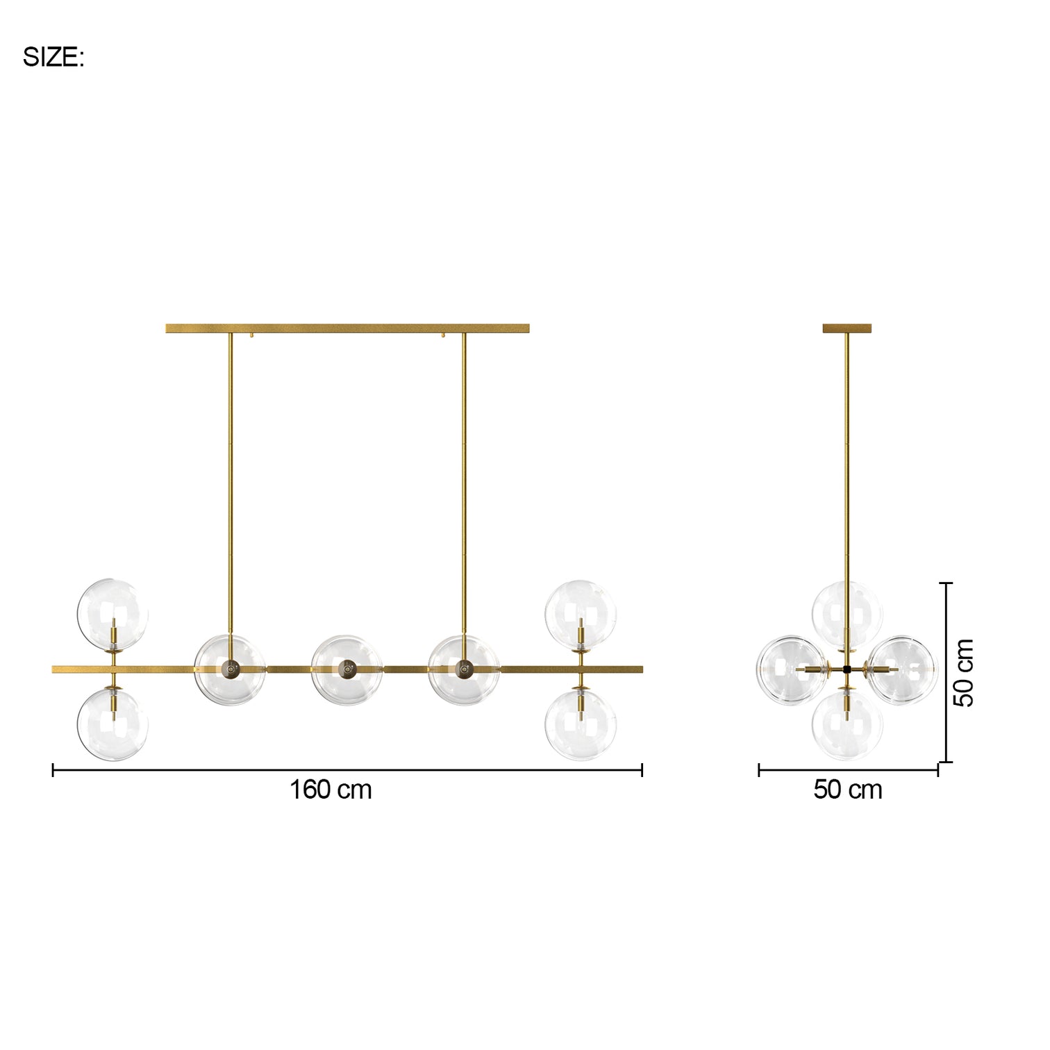 Bubble 1600mm Length Contemporary Large Round Clear Glass Chandeliers 10*G9 Lamp base - 7Pandas Australia