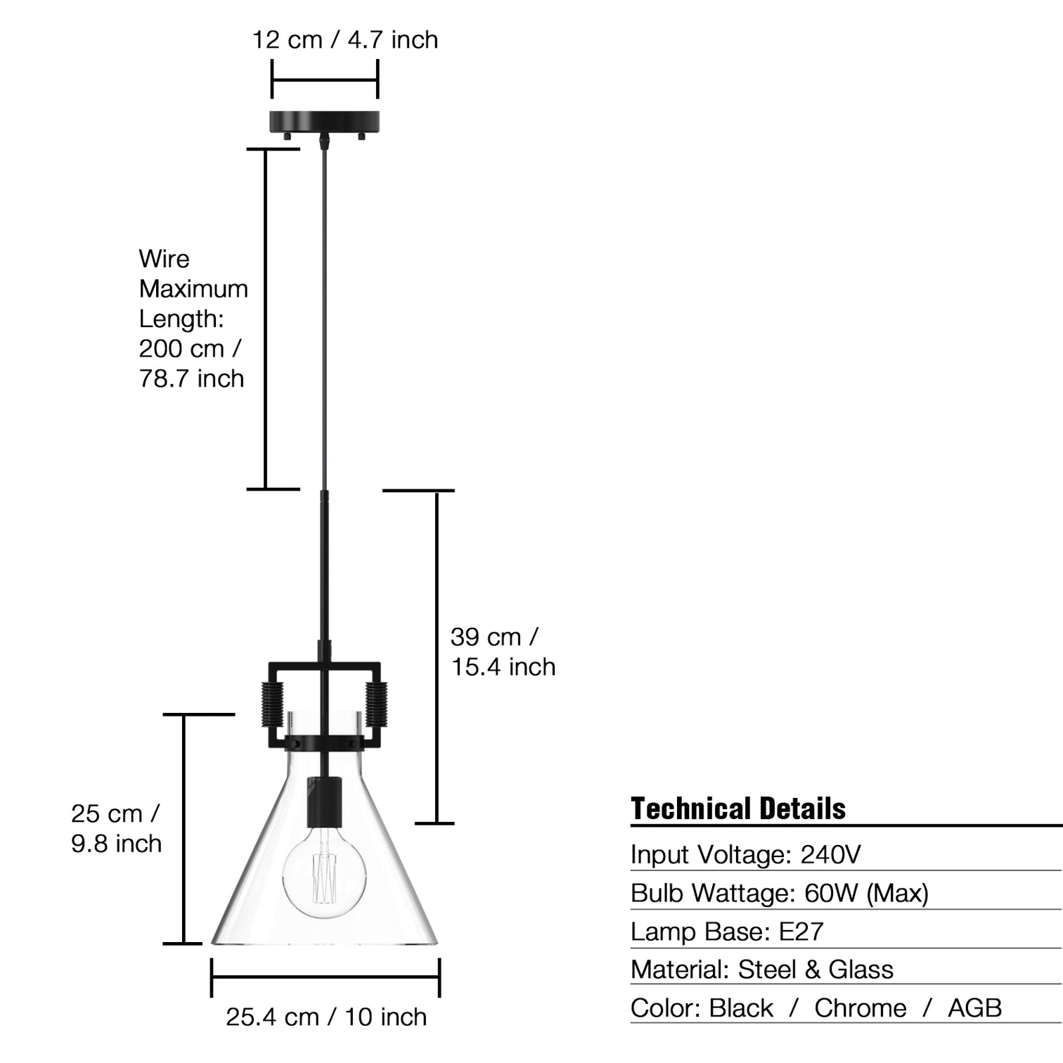 PENY Large Modern Style Glass Pendant Kitchen Island with Clear Oversized Triangular Glass Shade - 7Pandas Australia