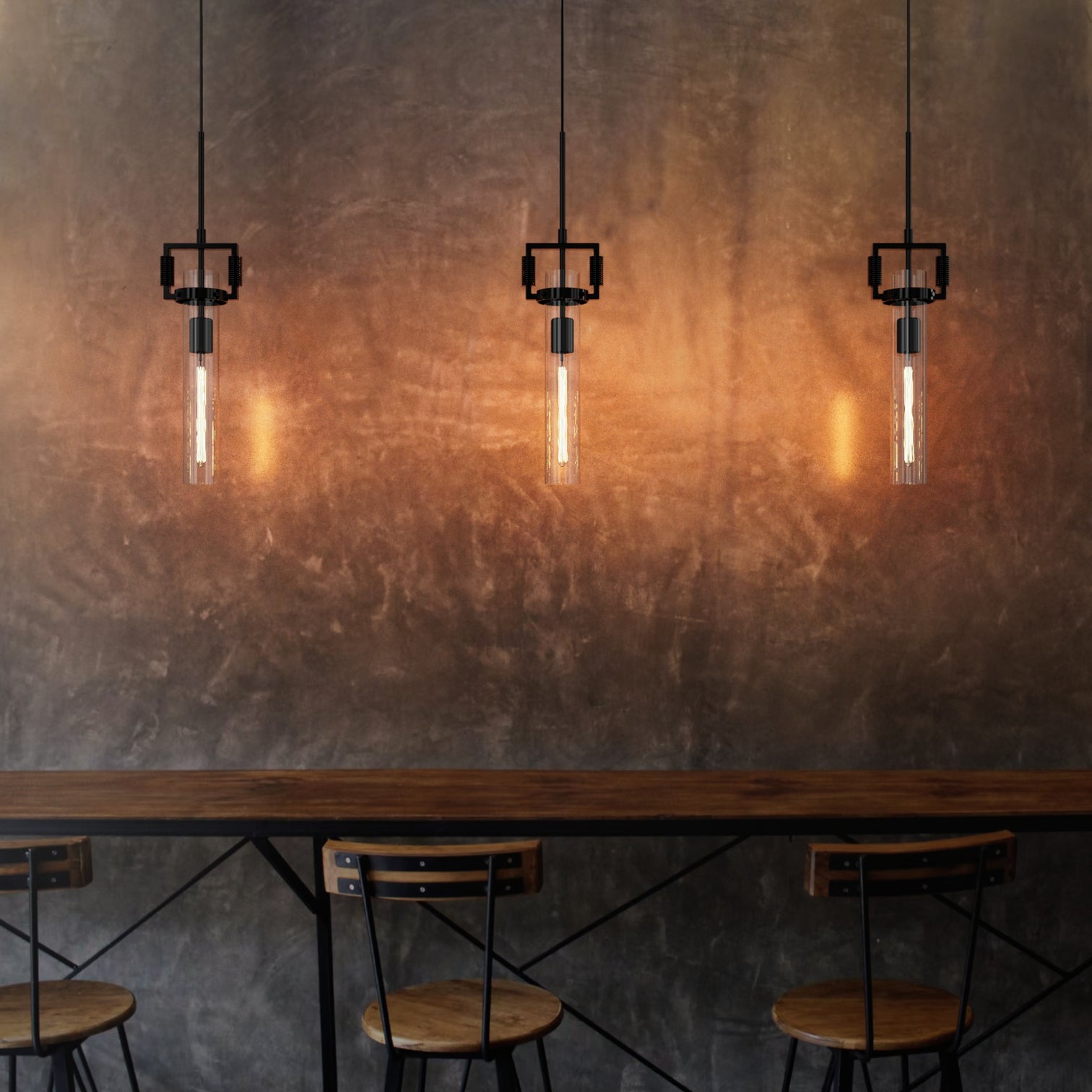 TUBULAR Contemporary Vintage Style Glass Pendant Light Kitchen Island - 7Pandas Australia