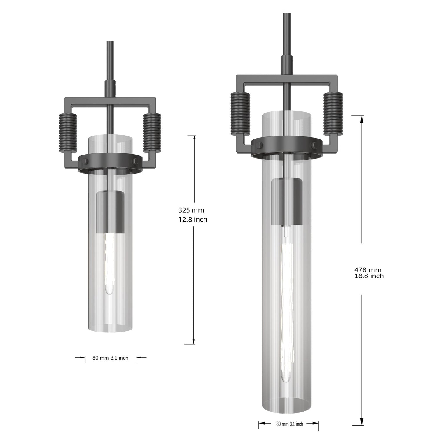 TUBULAR Contemporary Vintage Style Glass Pendant Light Kitchen Island - 7Pandas Australia