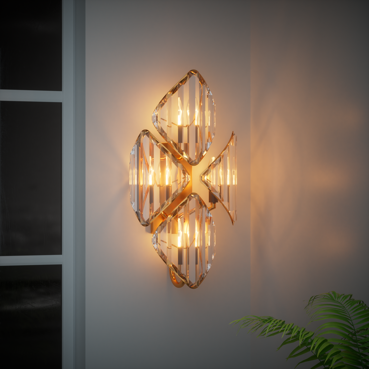 BLIN Luxury K9 Crystal Interior Wall Light Aged Brass Living Room Bathroom Vanity Light E14 Base - 7Pandas Australia