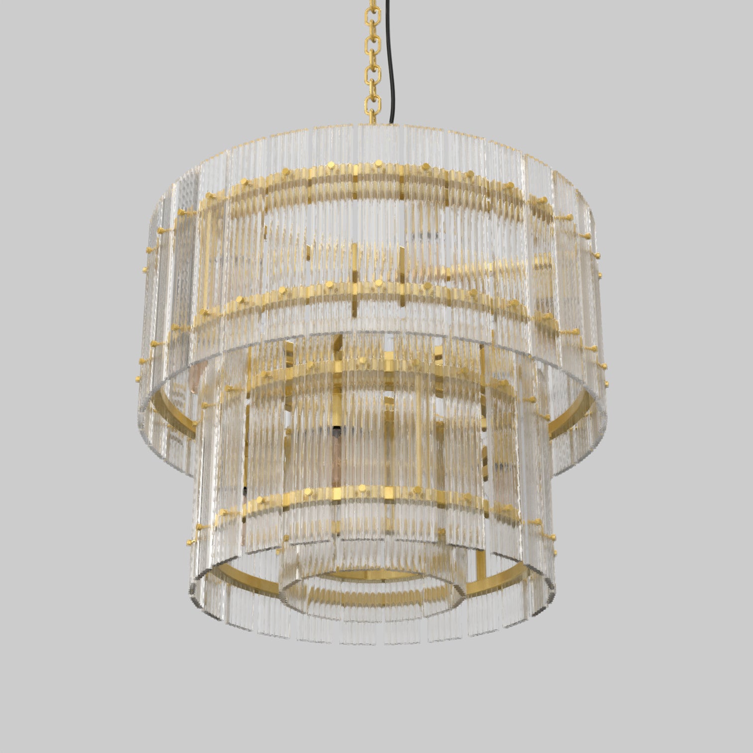 VALENCIA 2 Layer Round Large Modern Style K9 Crystal Chandelier Aged Brass 18* E14 base - 7Pandas Australia