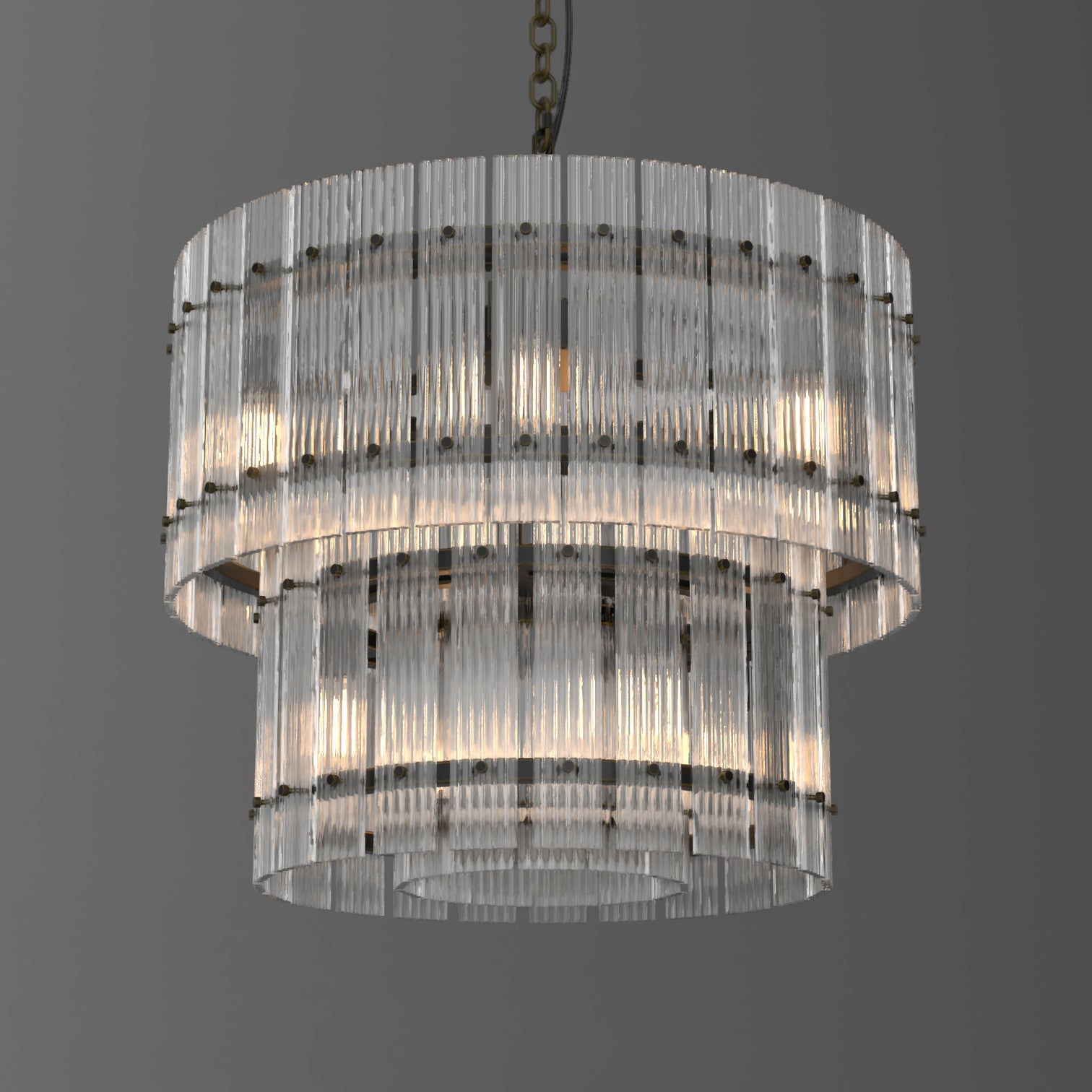 VALENCIA 2 Layer Round Large Modern Style K9 Crystal Chandelier Aged Brass 18* E14 base - 7Pandas Australia