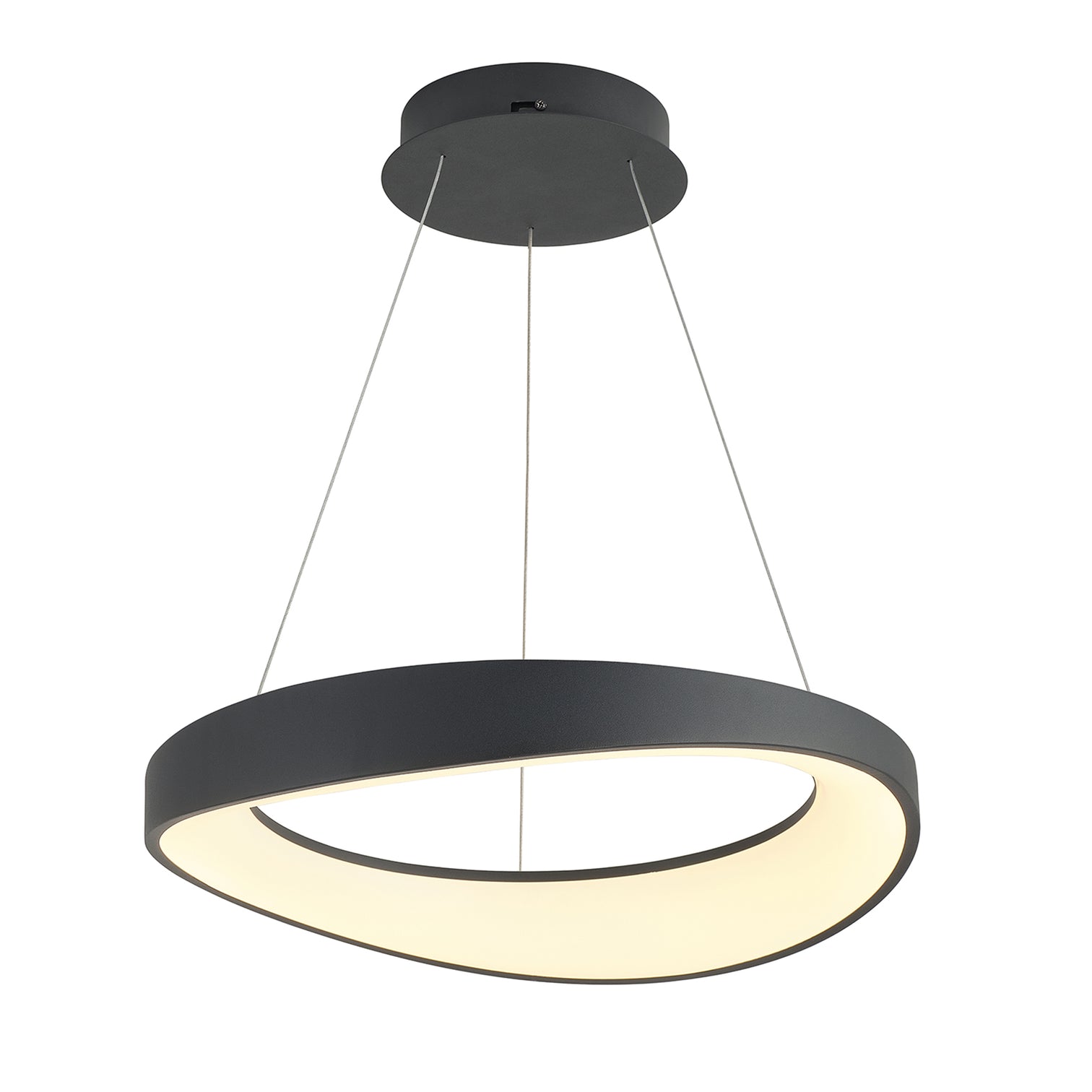 CARLA 520mm LED Round Chandelier 50W CCT Selectable Color Temperature Dimmable Sand Black - 7Pandas Australia