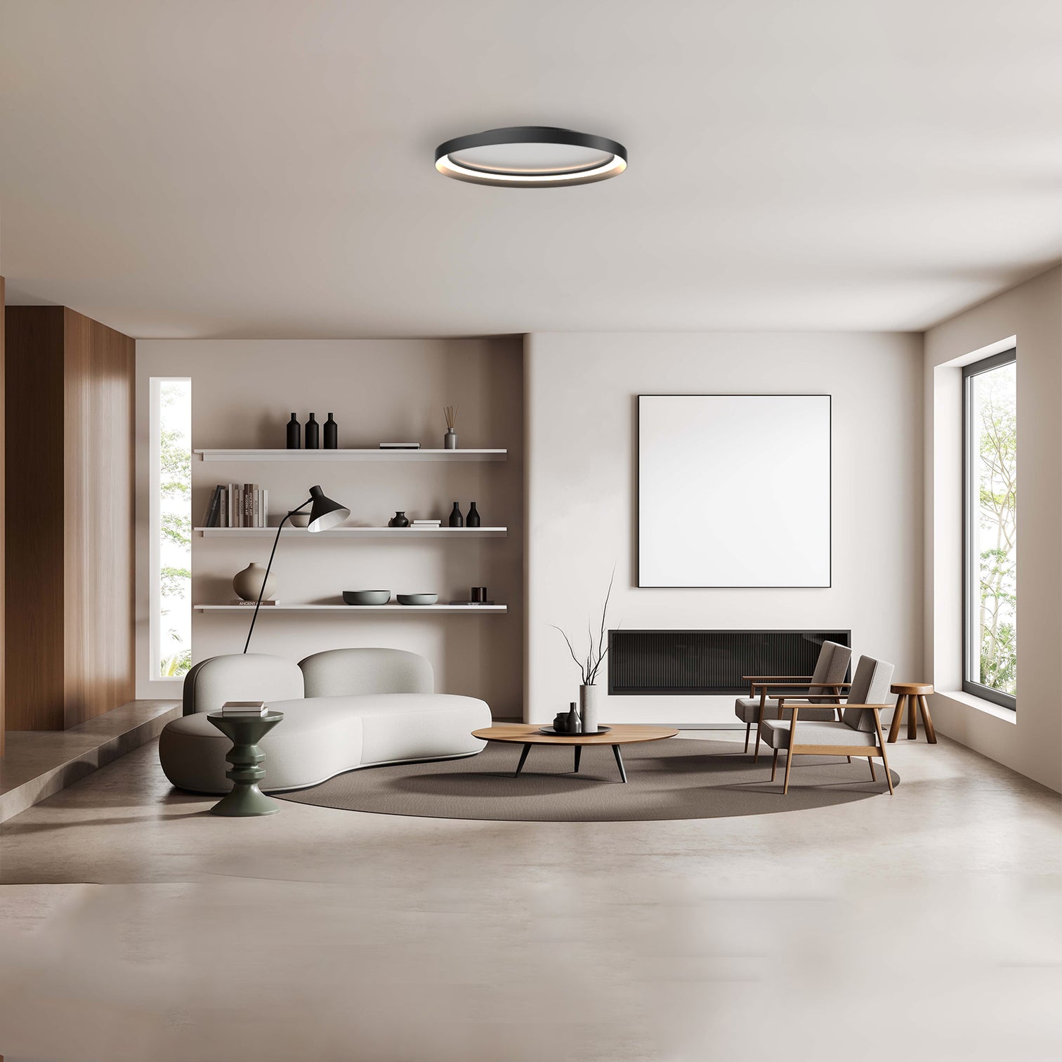 MEGA Dimmable LED Flush Mount Ultra Slim Ceiling Oyster CCT Selectable Color Temperature - 7Pandas Australia