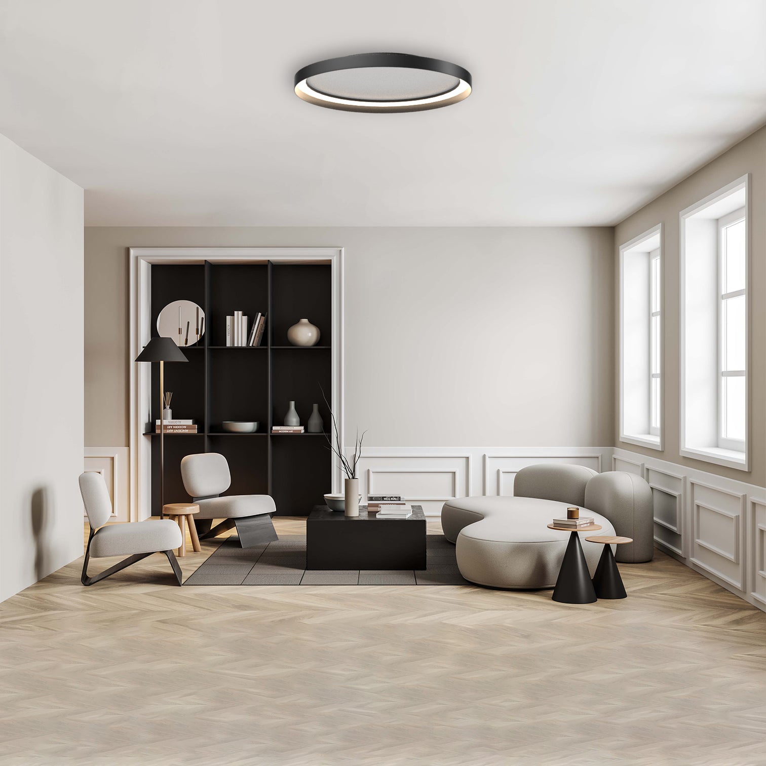 MEGA Dimmable LED Flush Mount Ultra Slim Ceiling Oyster CCT Selectable Color Temperature - 7Pandas Australia