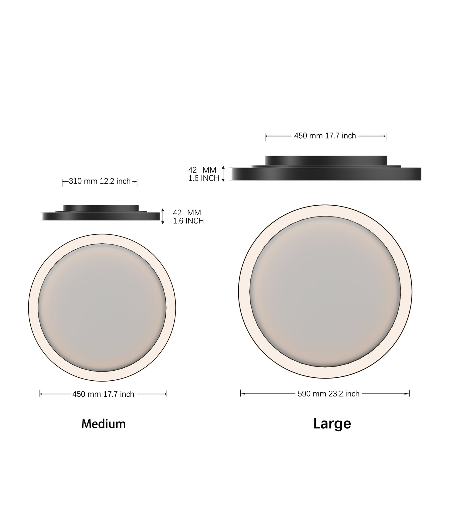 MEGA Dimmable LED Flush Mount Ultra Slim Ceiling Oyster CCT Selectable Color Temperature - 7Pandas Australia