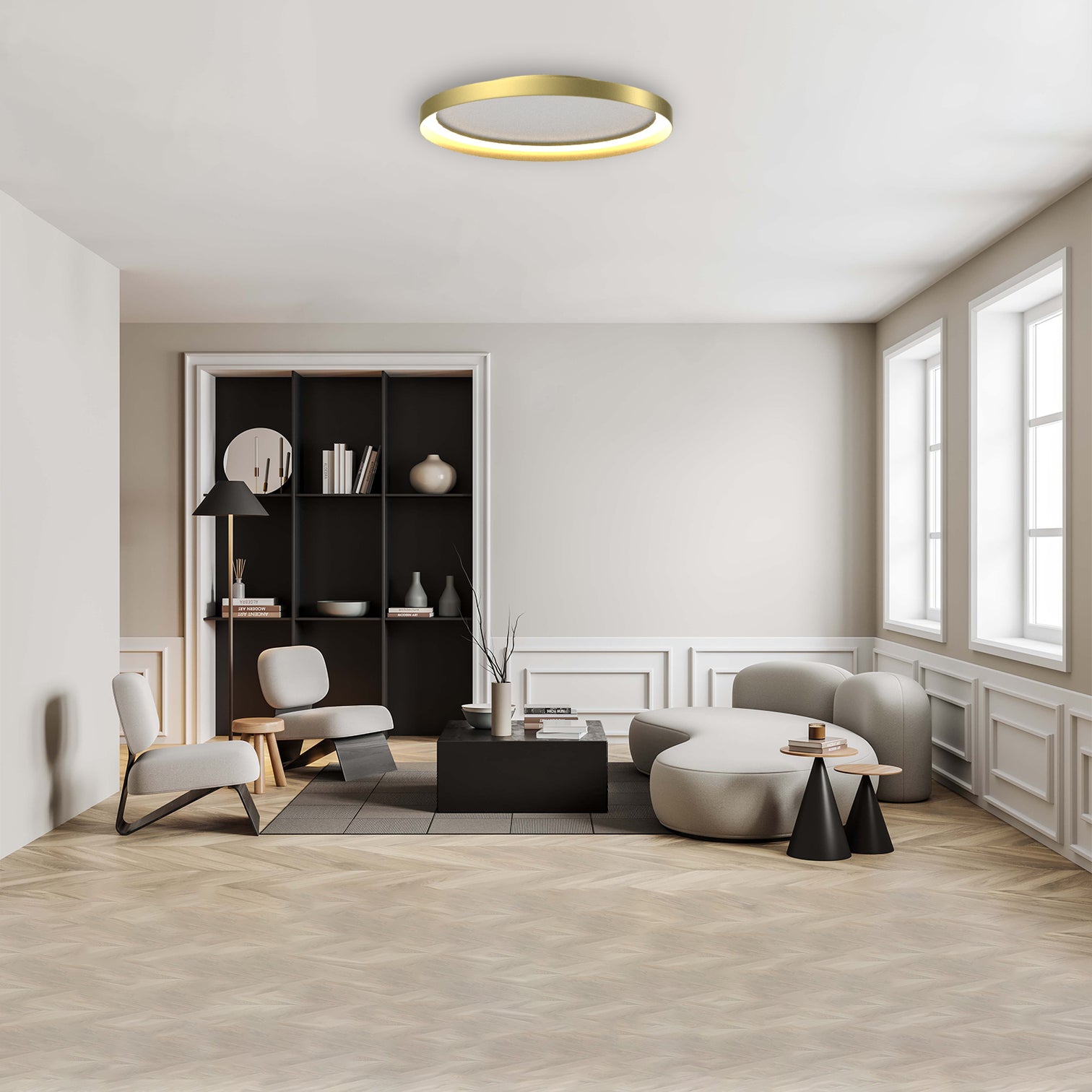 MEGA Dimmable LED Flush Mount Ultra Slim Ceiling Oyster CCT Selectable Color Temperature - 7Pandas Australia
