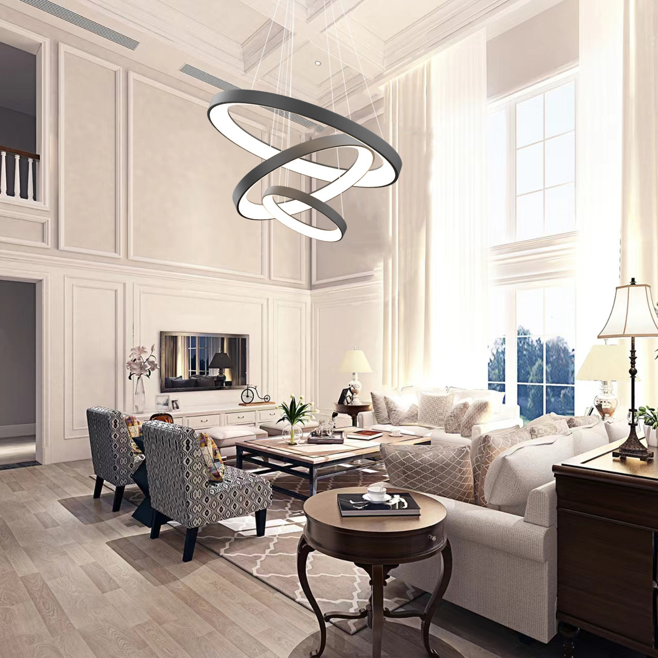 BAMA LED Modern Large 3 Tiers Chandeliers Dimmable CCT selectable color Temperature - 7Pandas Australia