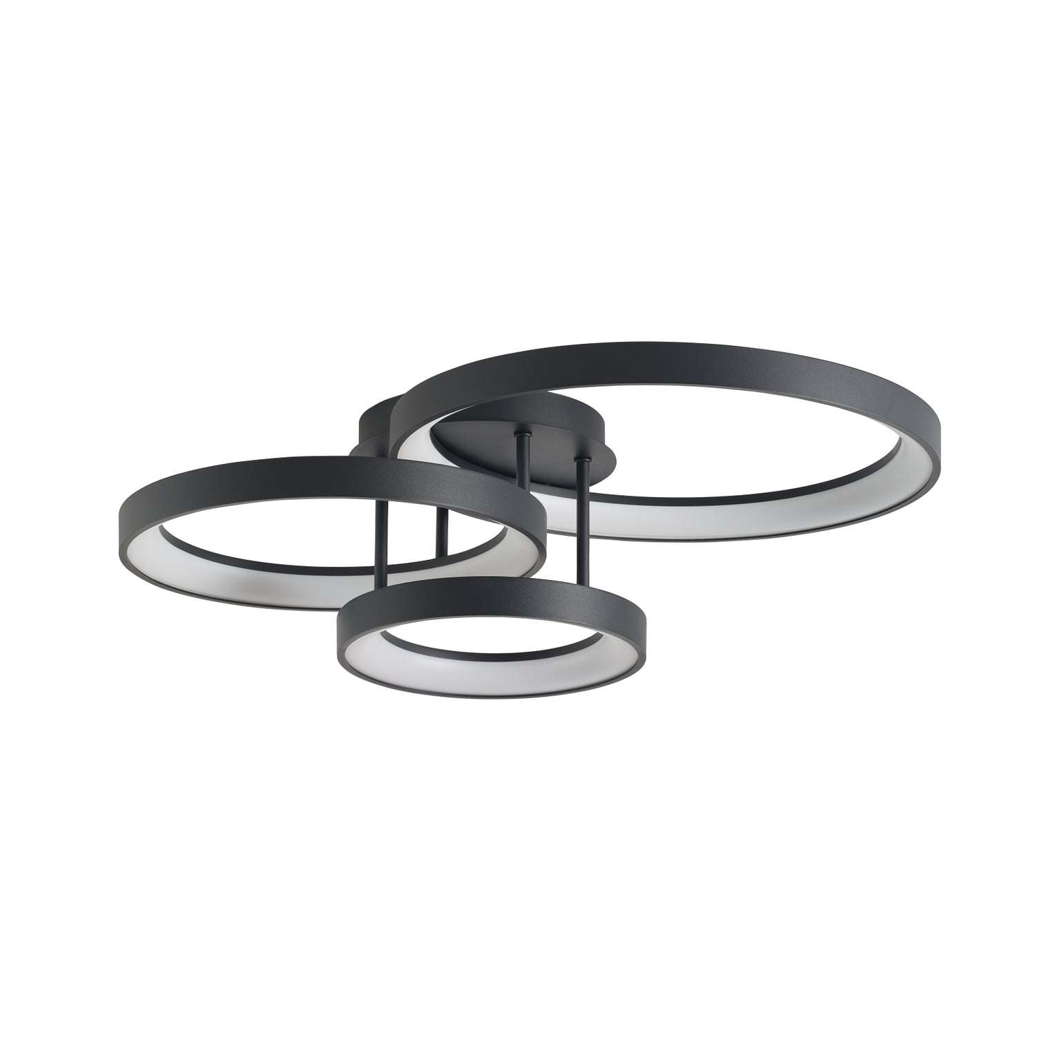 AVLON LED 3-RING Ceiling Type Flush Mount Light 20W+30W+38W 2CCT 5000lm Black Dimmable - 7Pandas Australia
