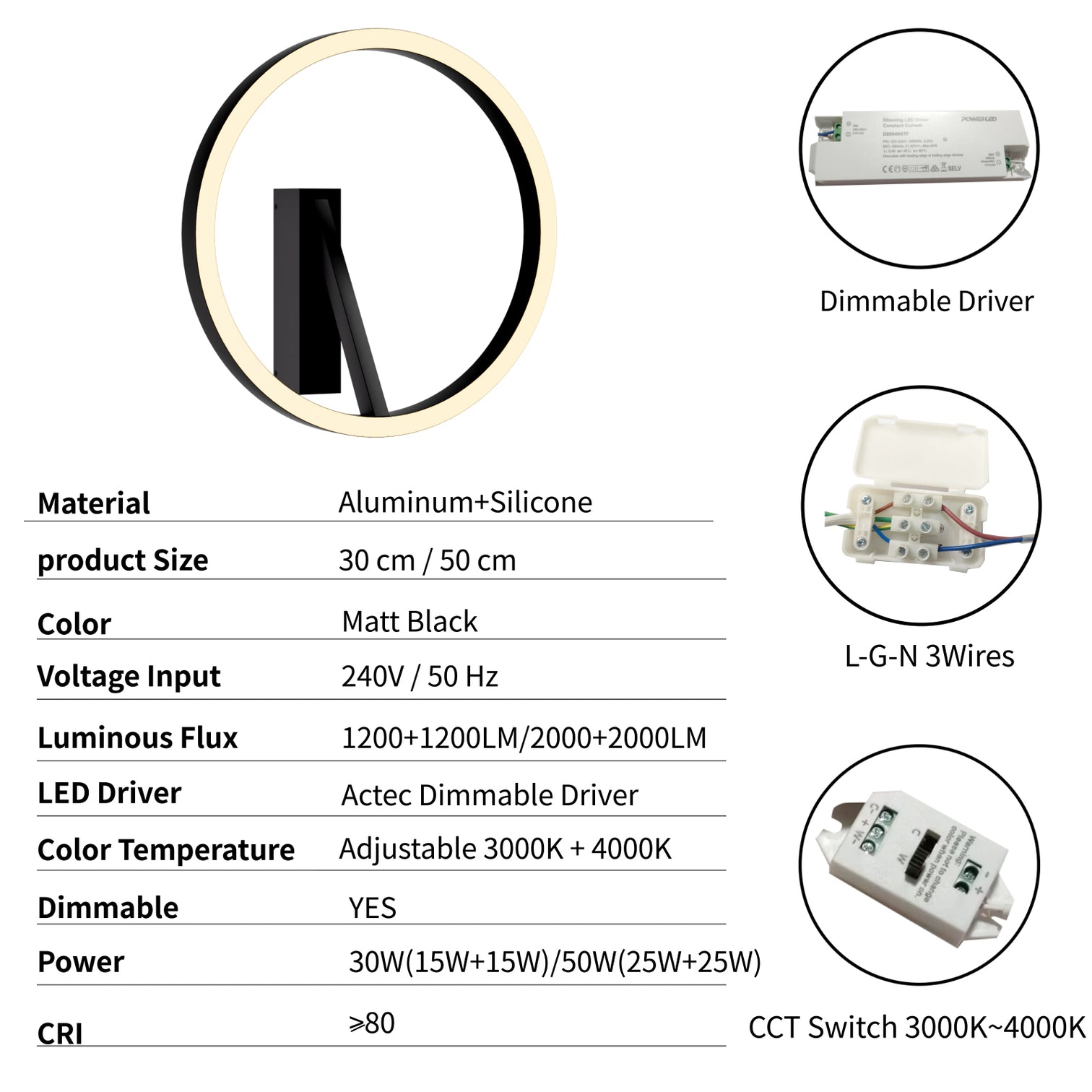 DEMAR LED Dimmable Flush Mount Ceiling Light 2CCT Dimmable Matt Black - 7Pandas Australia