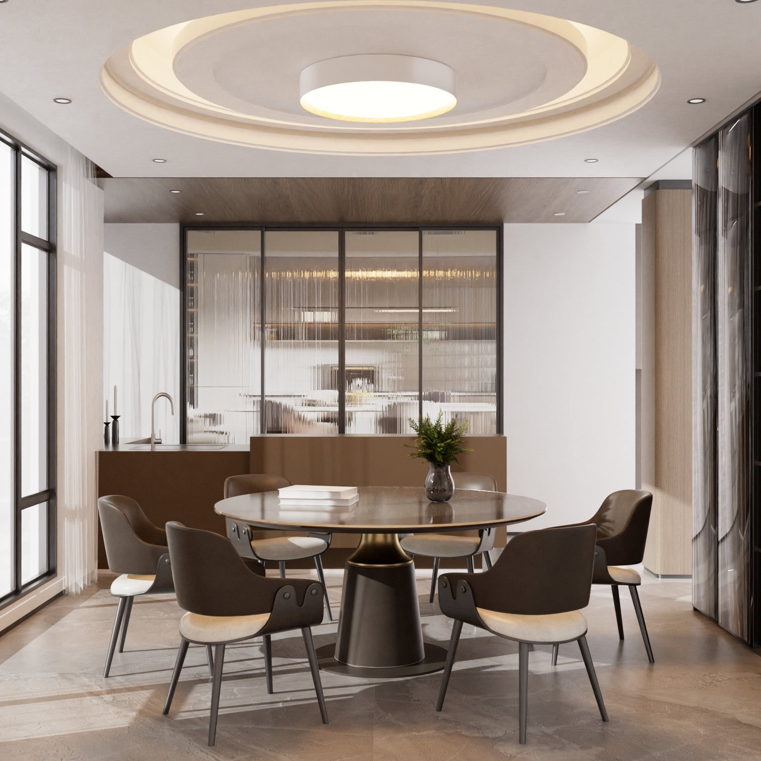 DEMIER Large 500mm Round LED Ceiling Fixture 2CCT 40W Dimmable - 7Pandas Australia