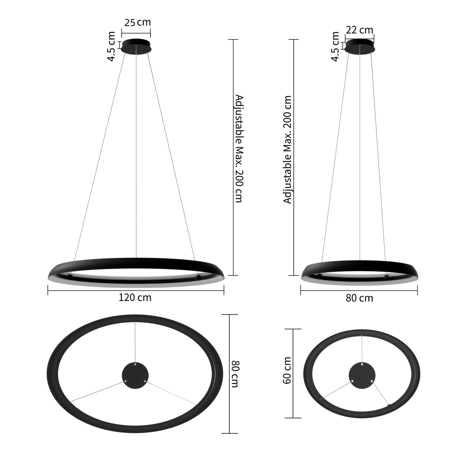 SANDY LED Oval Pendant Light Fixtures 2CCT Dimmable for Dining Kitchen - 7Pandas Australia