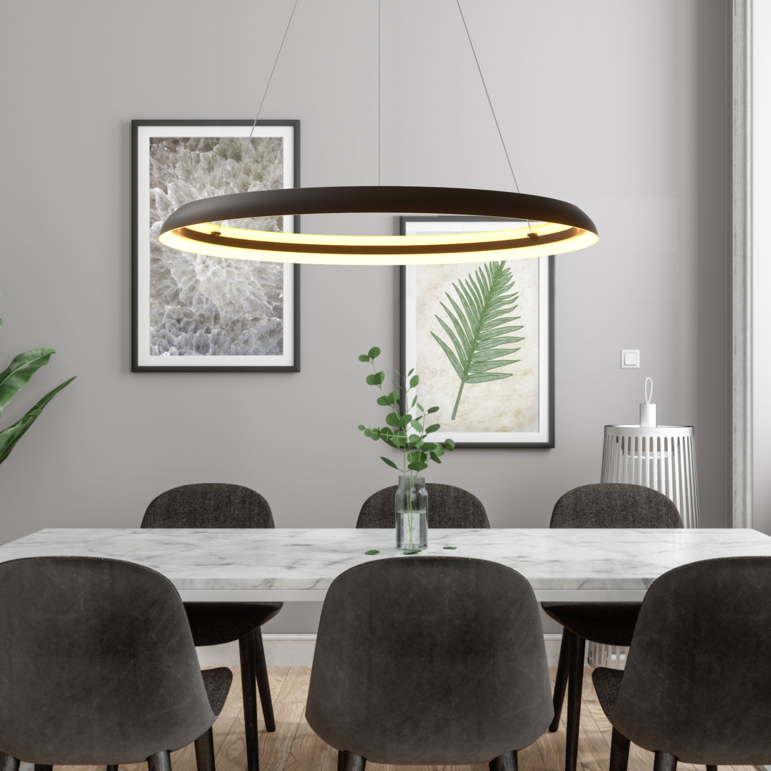 SANDY LED Oval Pendant Light Fixtures 2CCT Dimmable for Dining Kitchen - 7Pandas Australia