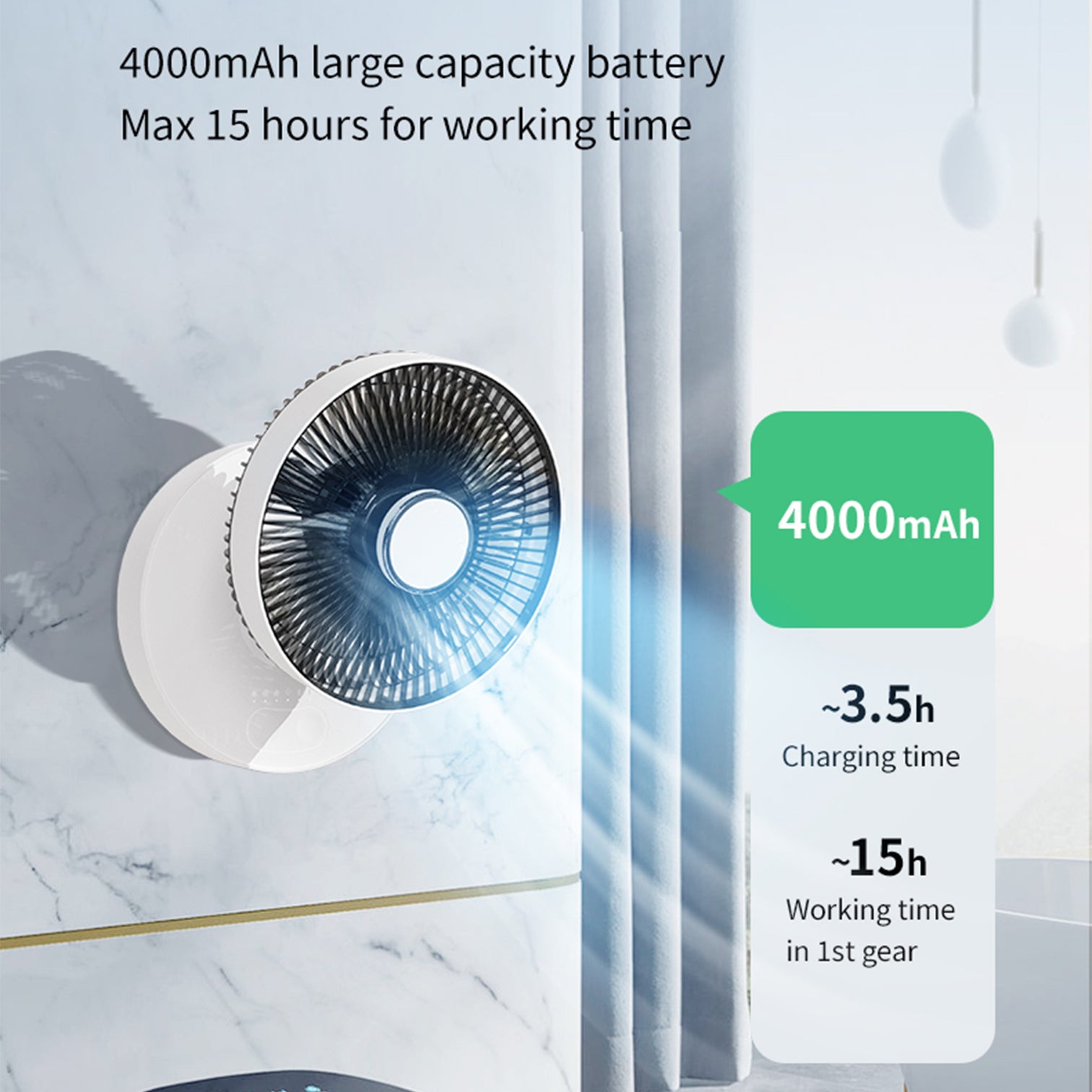 Rechargeable Foldable Camping Fan 3 speed With Night Light Mode Remote Control - 7Pandas Australia