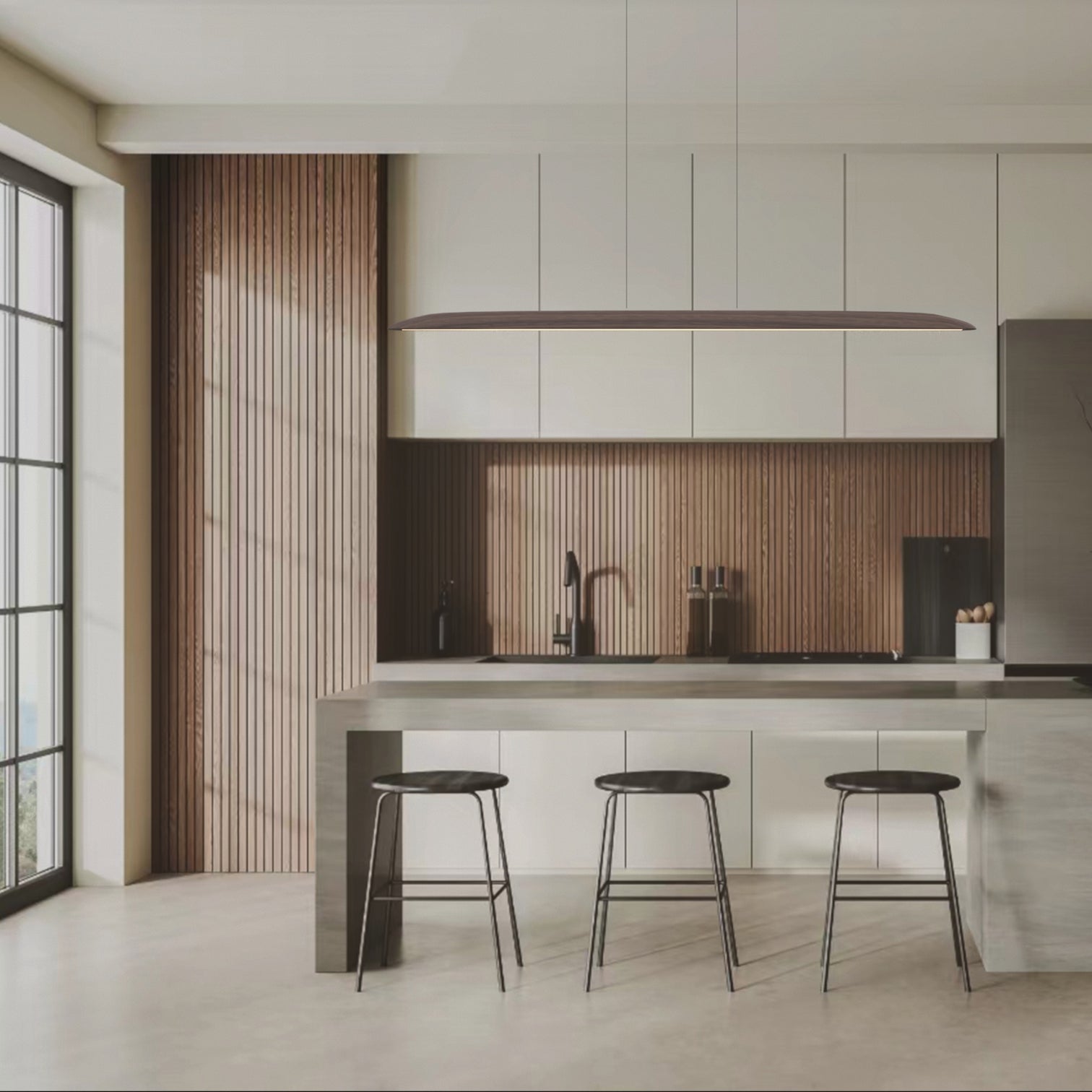 SAIL LED Solid Wood Linear Light 3000K Dimmable Kitchen Island for Dining Room - 7Pandas Australia