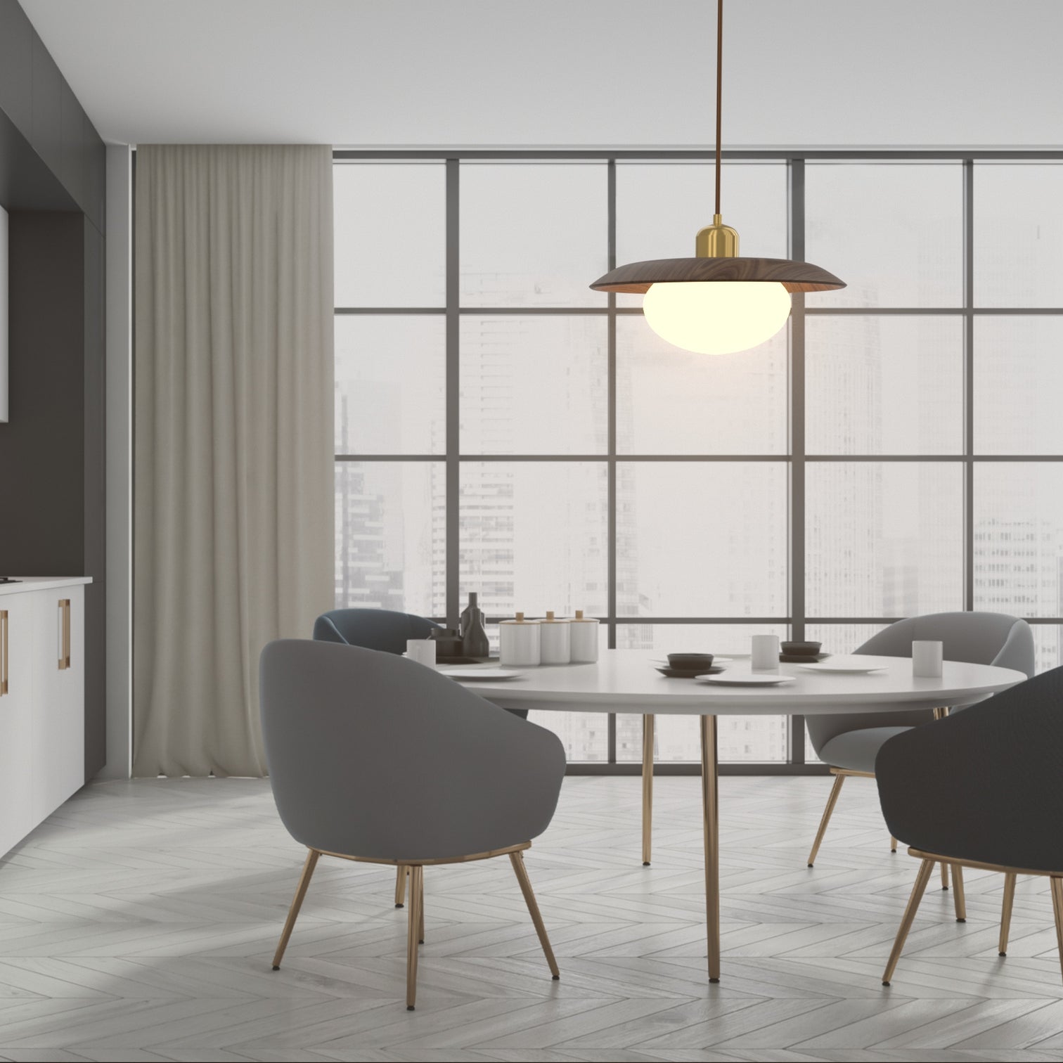 JORDAN Natural Wood Pendant Light with Opal Glass Shade Kitchen Island Dining Room E27 base - 7Pandas Australia