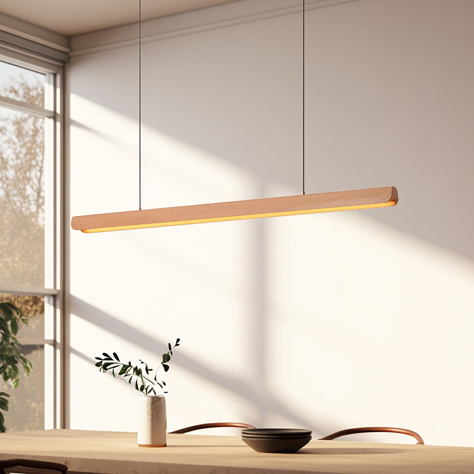 AMIRA Dimmable LED Solid Wood Linear Light 3CCT Selectable Kitchen Island for Dining Room - 7Pandas Australia