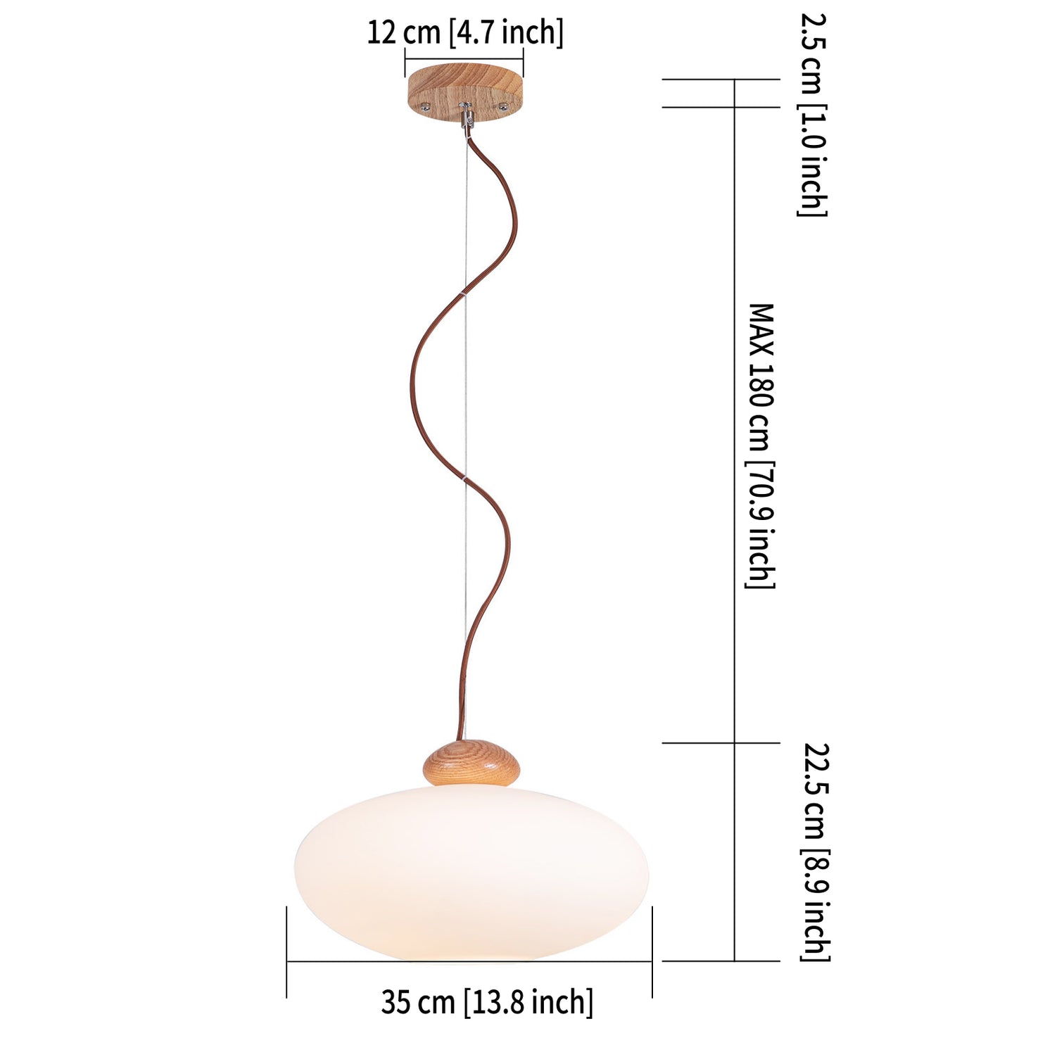 KAREN Modern Glass Pendant Light Timber Oak Natural Wood E27 base - 7Pandas Australia
