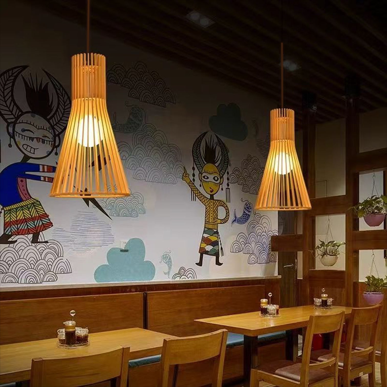 Marven Modern Style Plywood Pendant Light Kitchen Island Dining Room - 7Pandas Australia