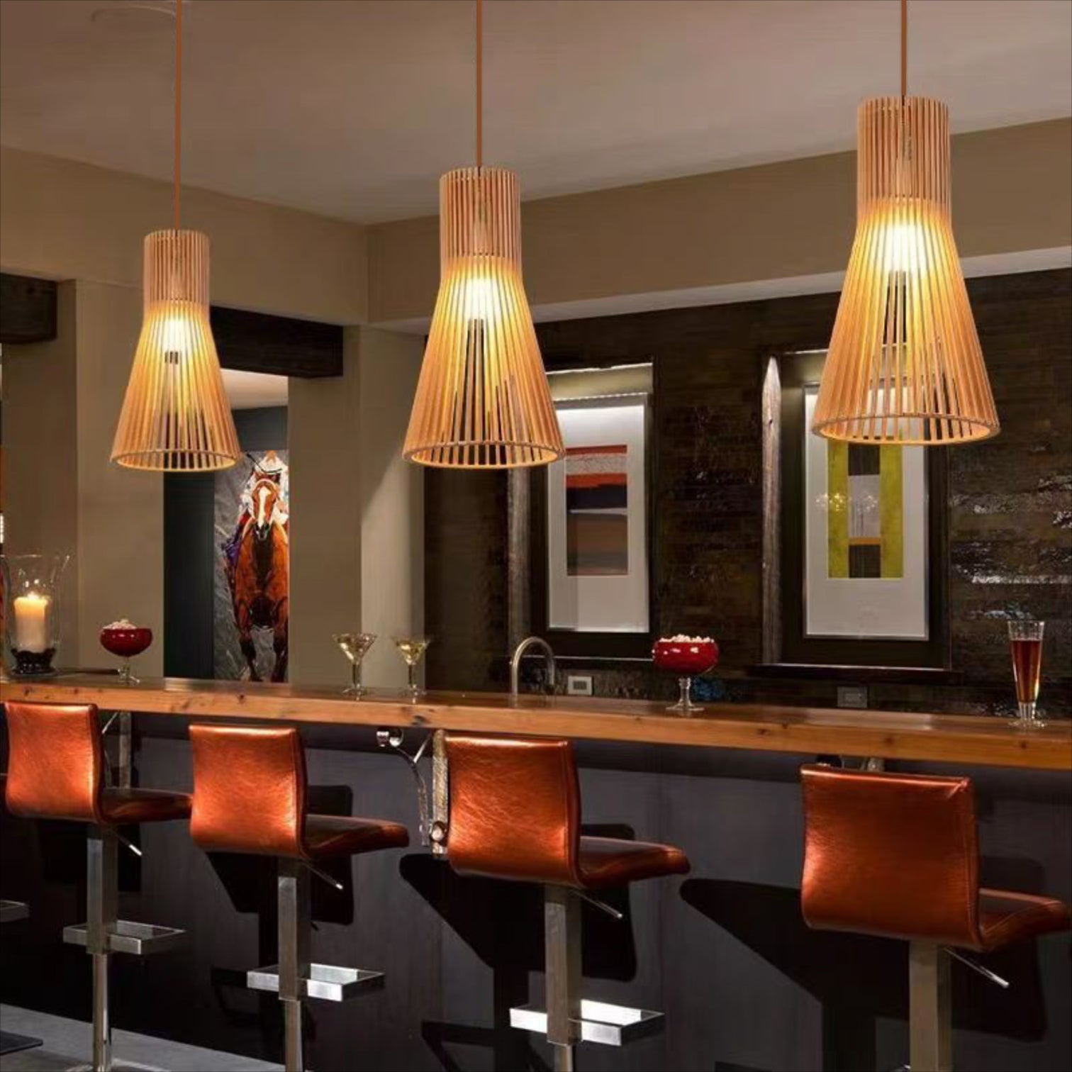 Marven Modern Style Plywood Pendant Light Kitchen Island Dining Room - 7Pandas Australia